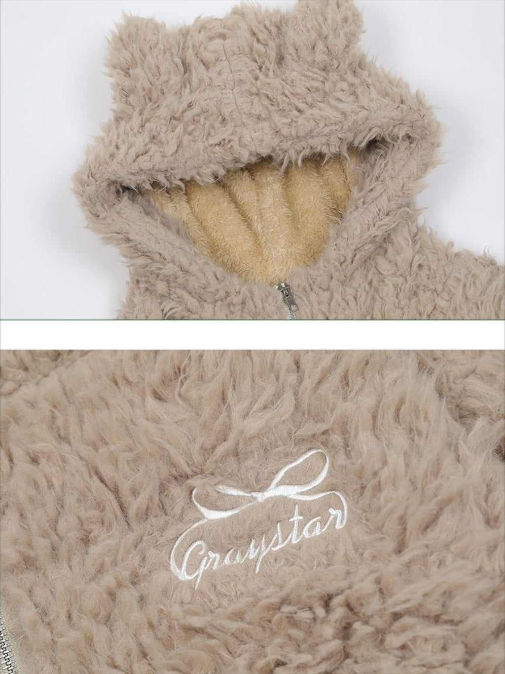 Warm and Twistable Rabbit Ears Lamb Wool Coat