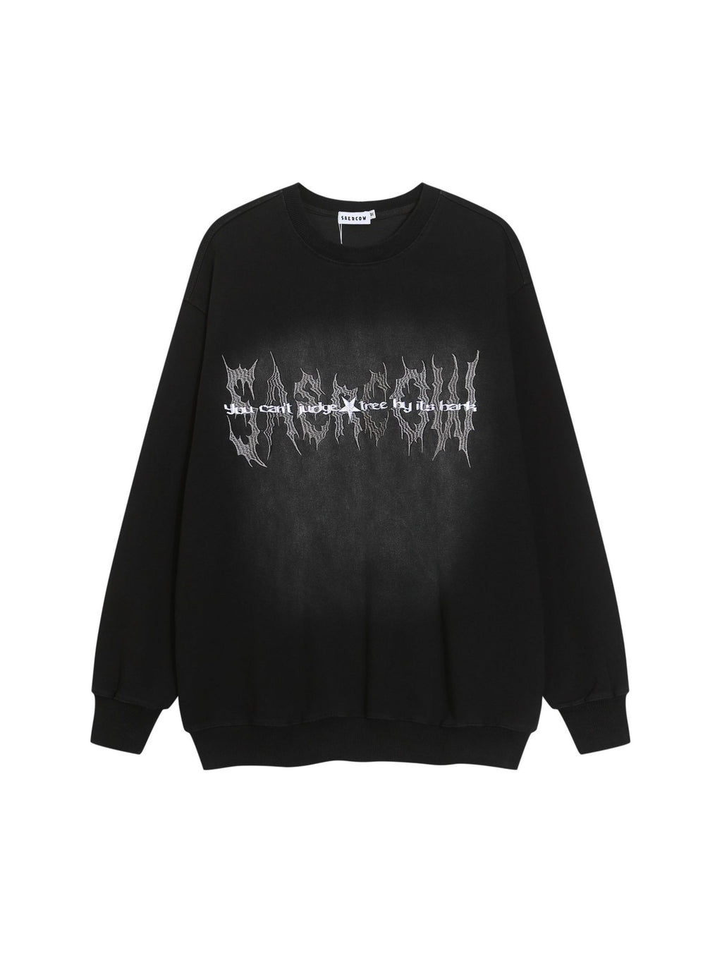 Vintage Dark-themed Washed Print Sweatshirt