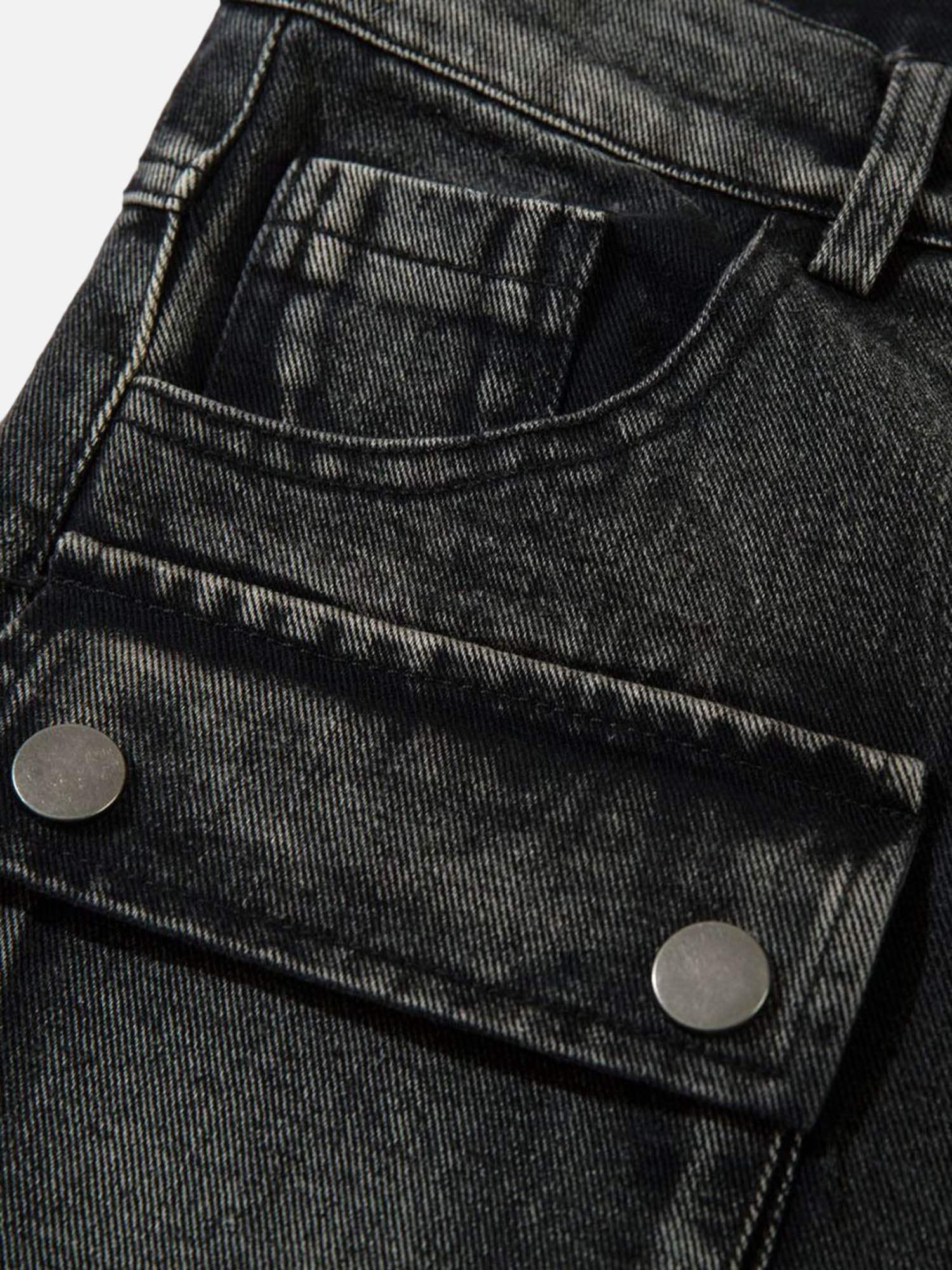 Disguisen High Street VIBE Heavy Embroidery Loose Wide Leg Hip-Hop Jeans