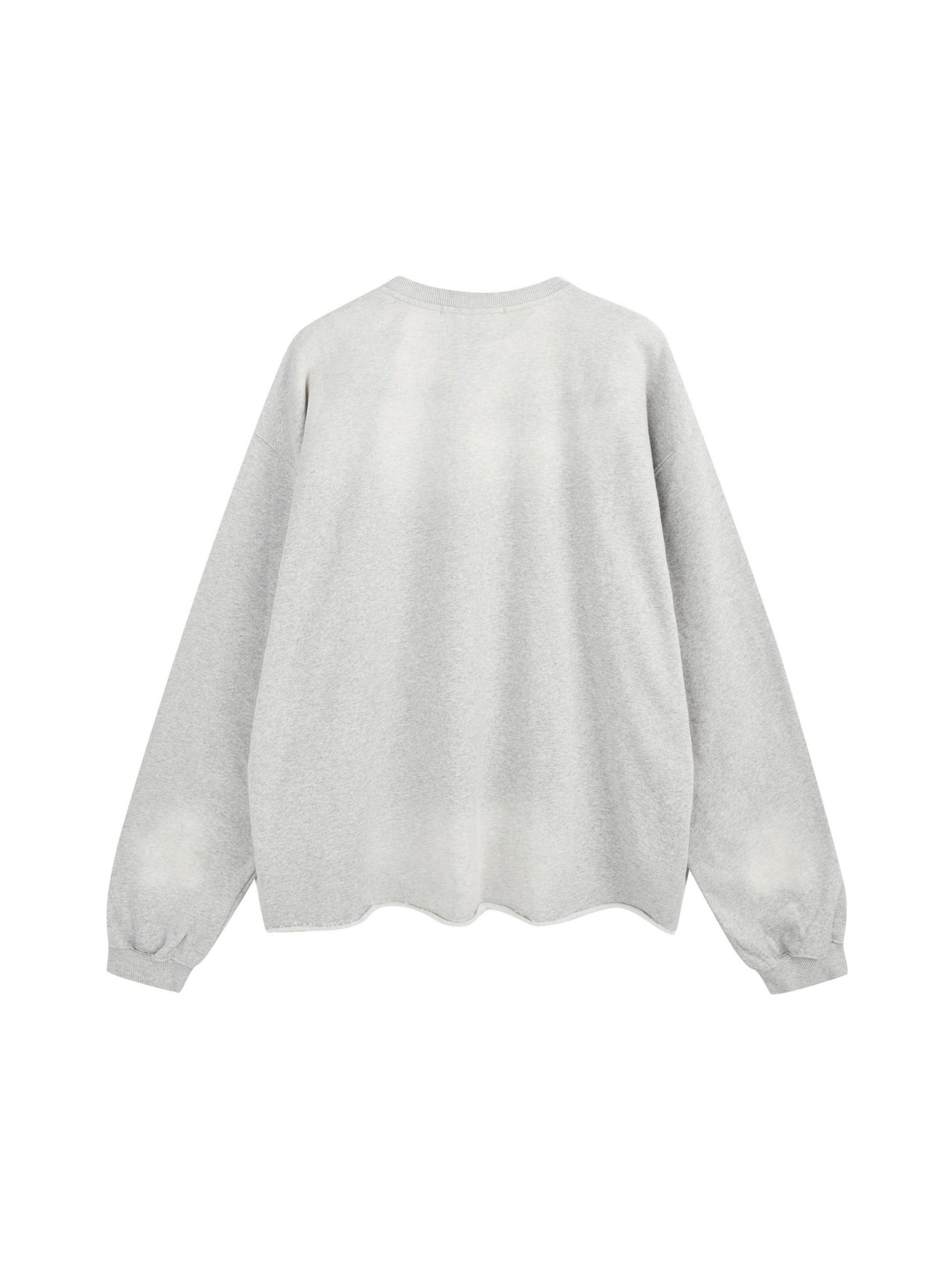Vintage Print Washed Worn Loose Sweatshirt