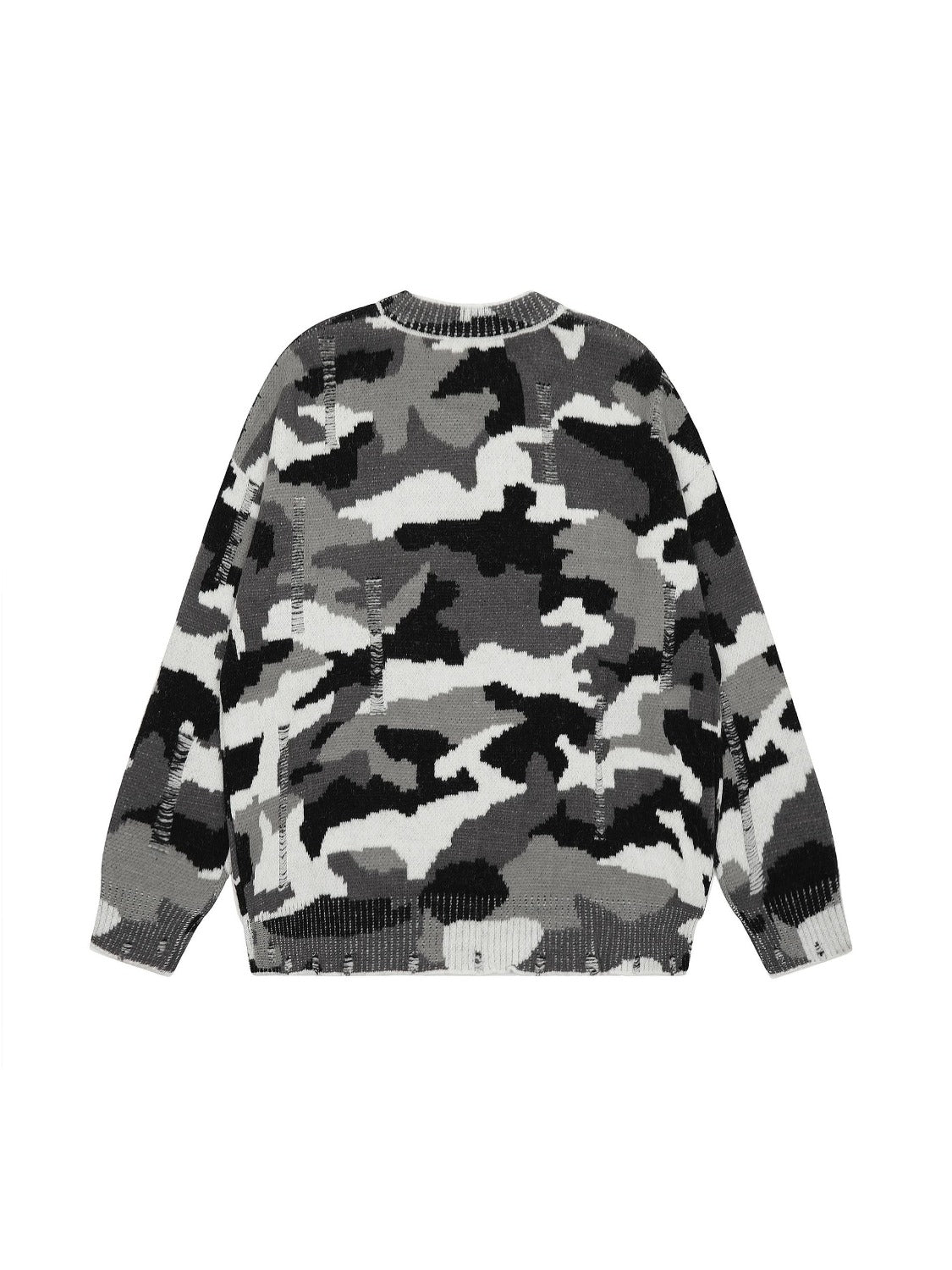 Vintage High Street Ripped Camouflage Sweater