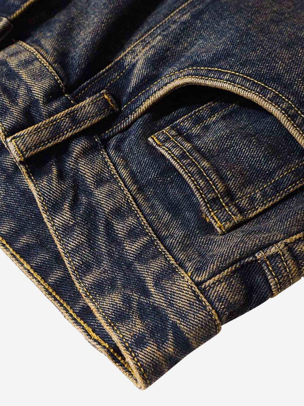 Disguisen Washed And Distressed Multi-pocket Jeans