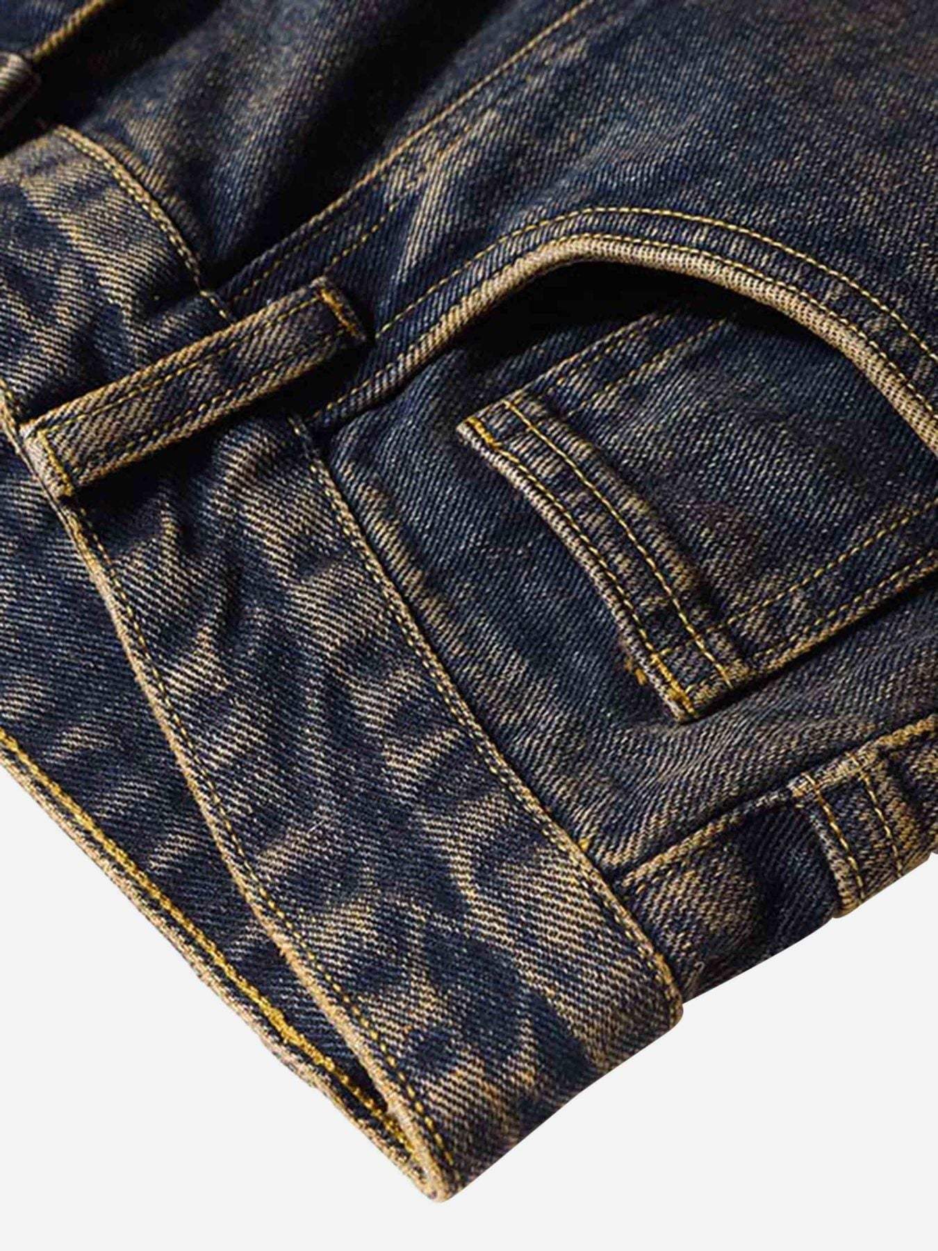 Disguisen Washed And Distressed Multi-pocket Jeans