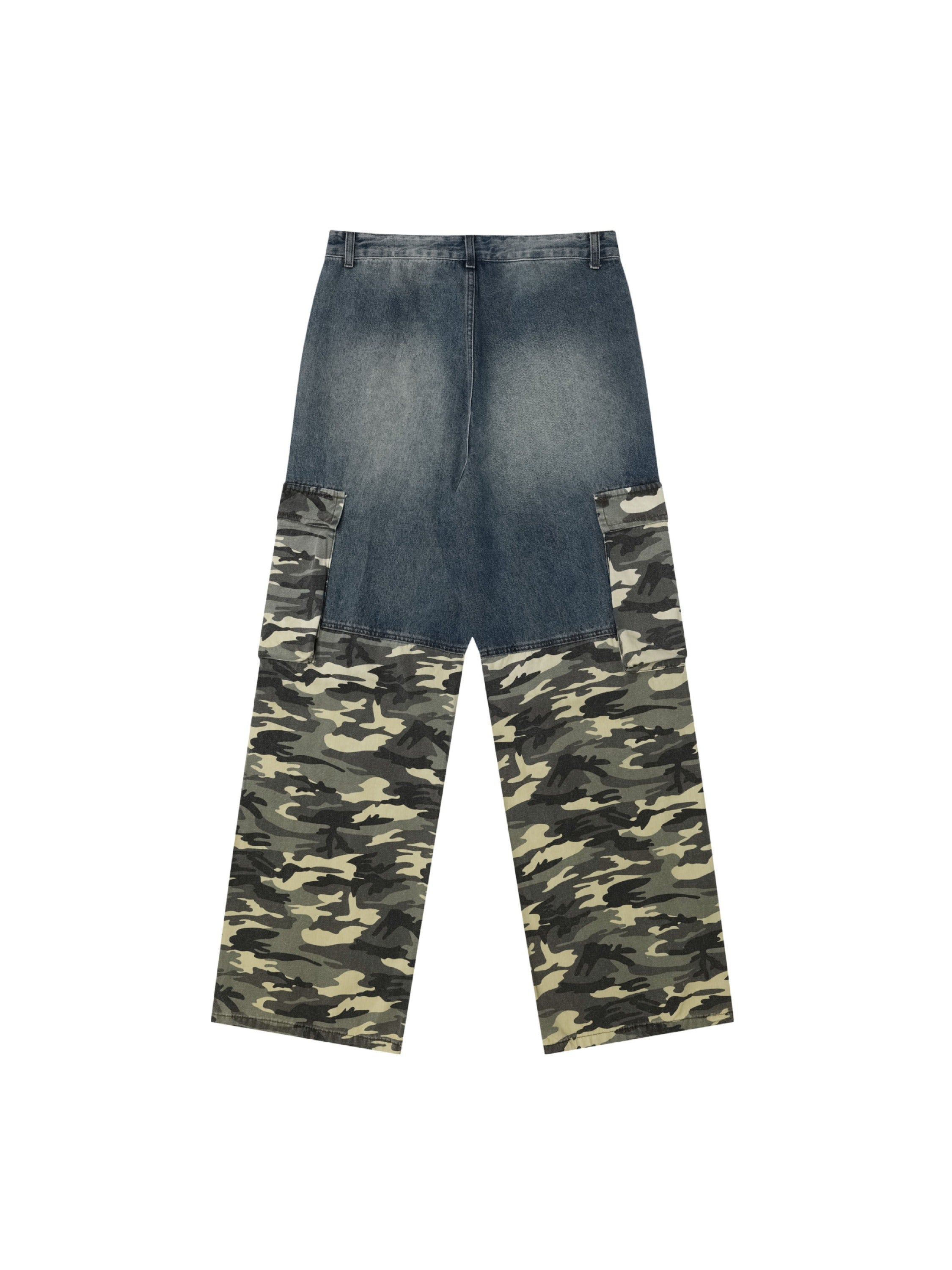 Vintage Camouflage Patchwork Cargo Jeans