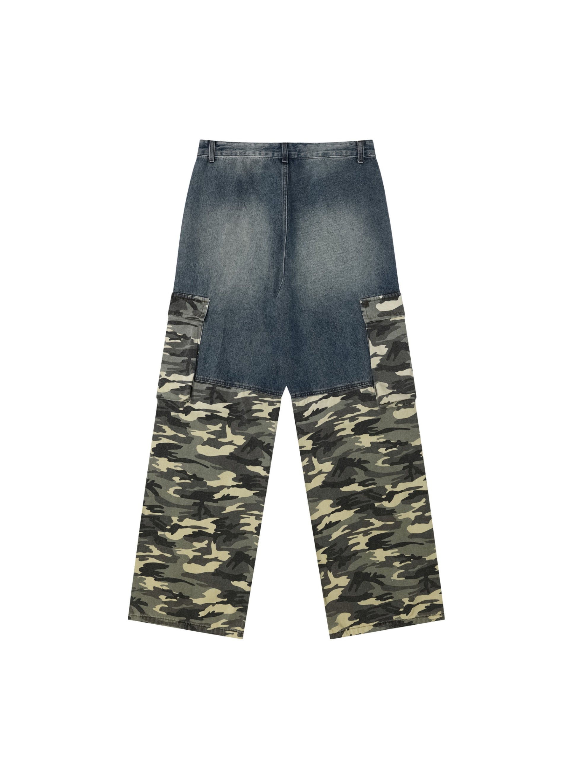 Vintage Camouflage Patchwork Cargo Jeans