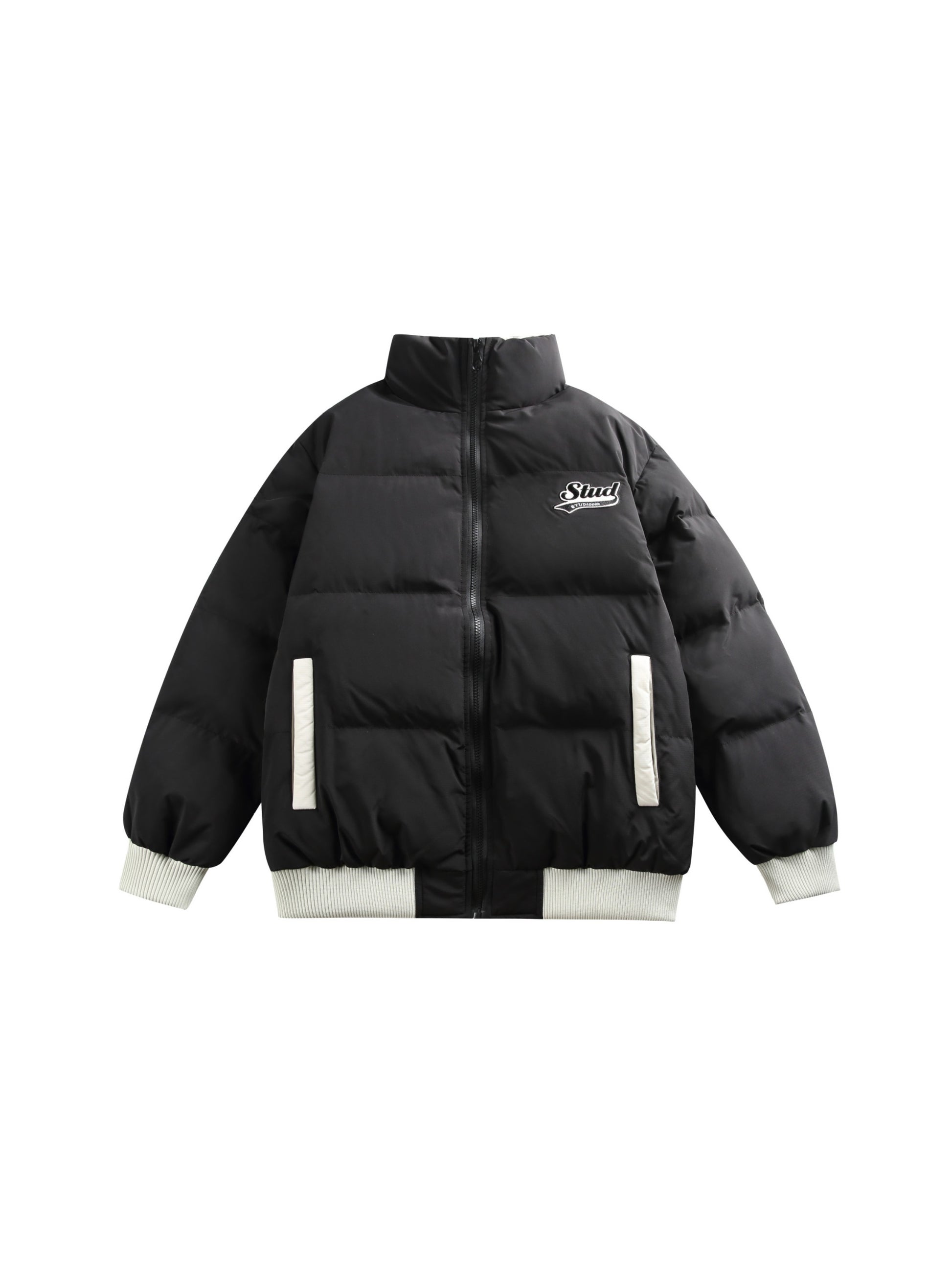 Retro Sports Embroidery Stand Collar Coat
