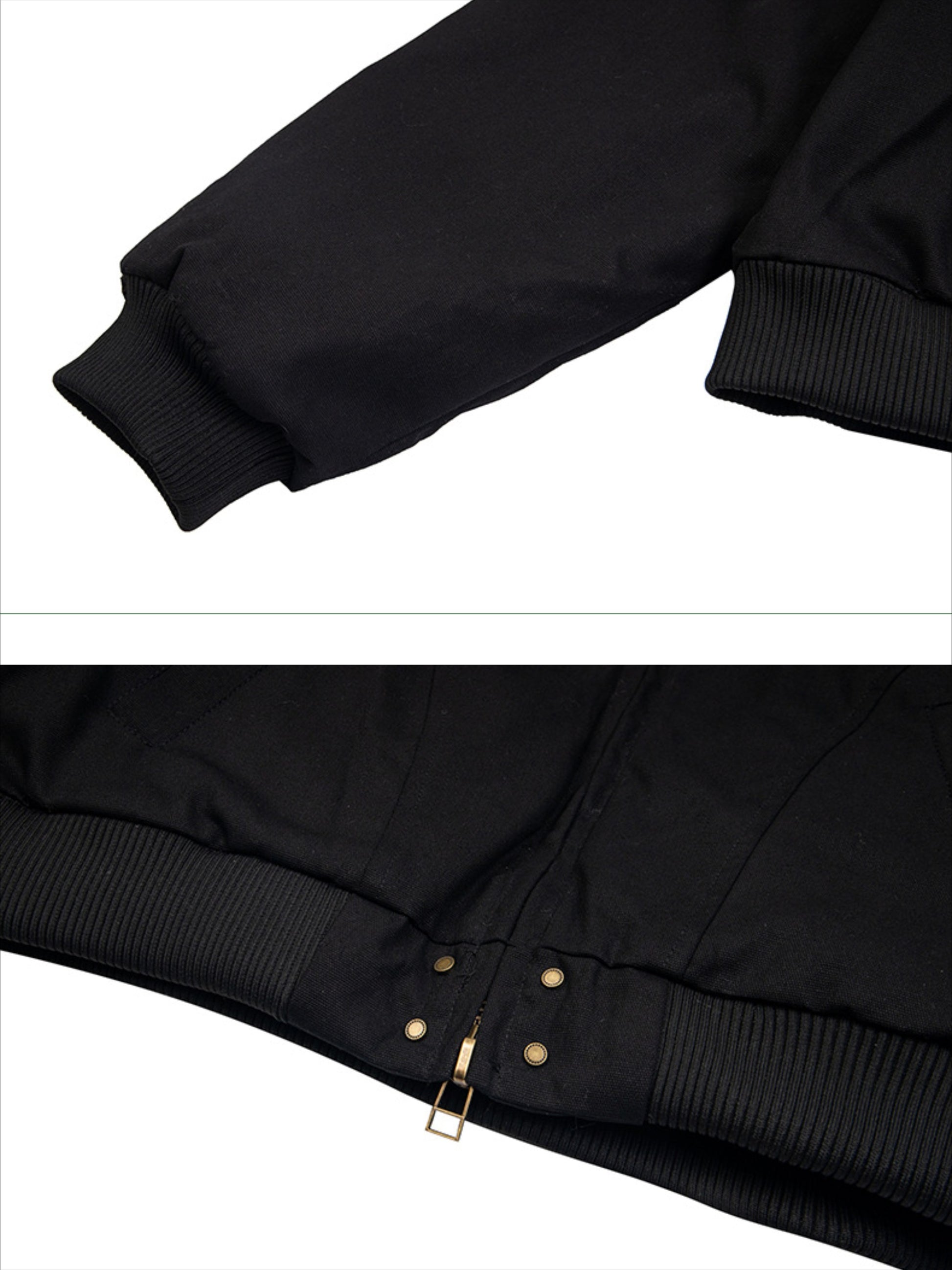 Vintage Work Cargo Collision Color Embroidery Coat