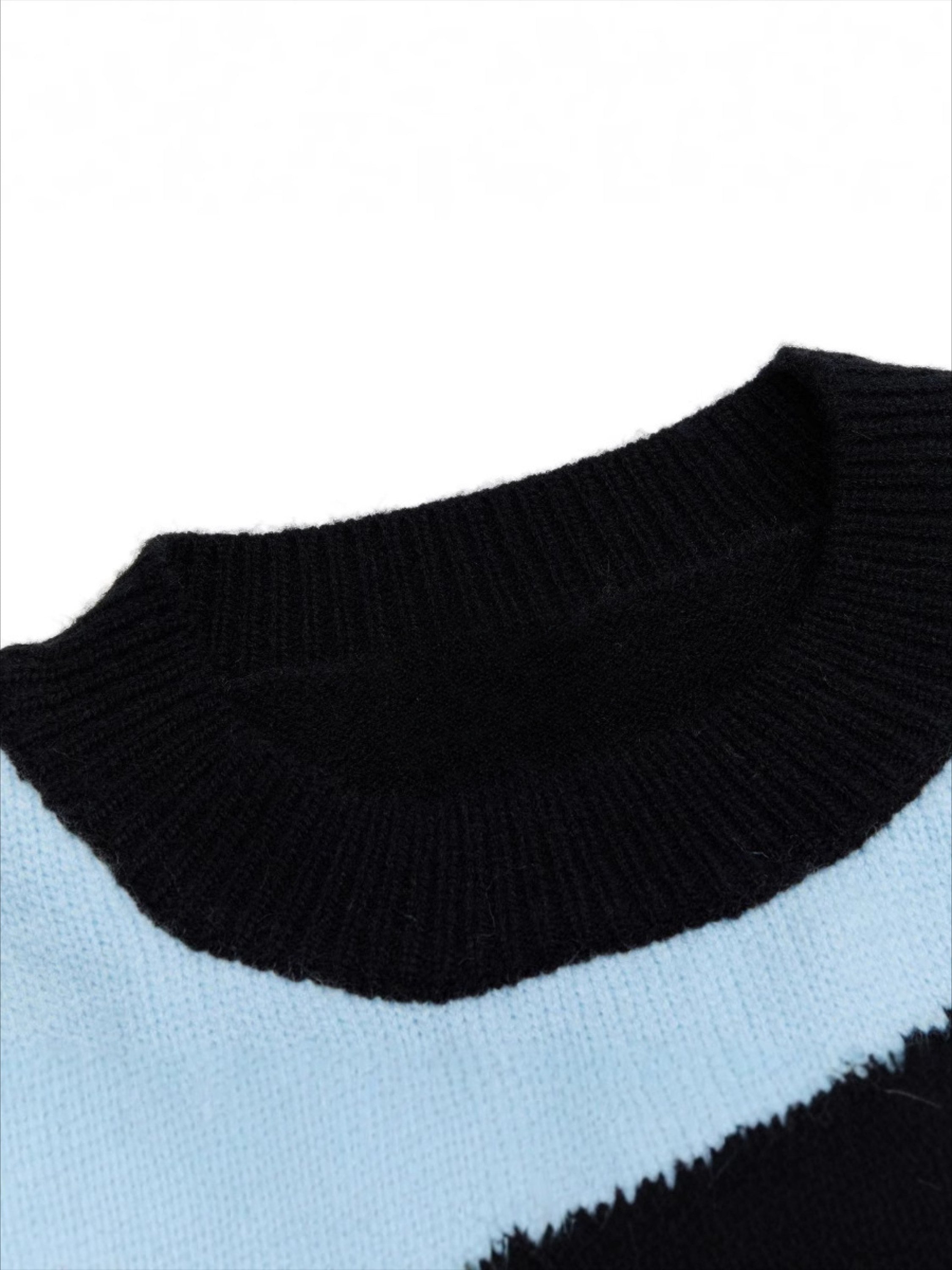 Contrast Color 08 Jacquard Sweater