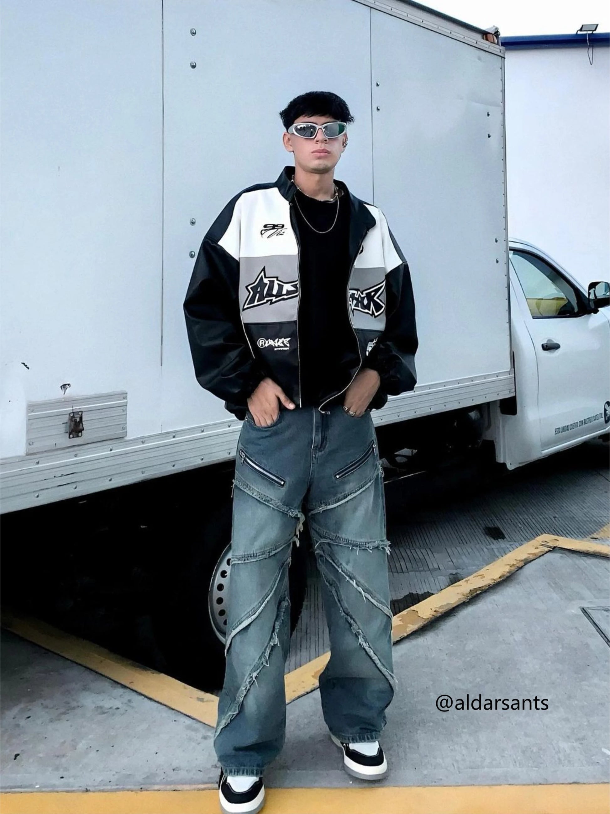 Disguisen American Street Style Washed Distressed Jeans
