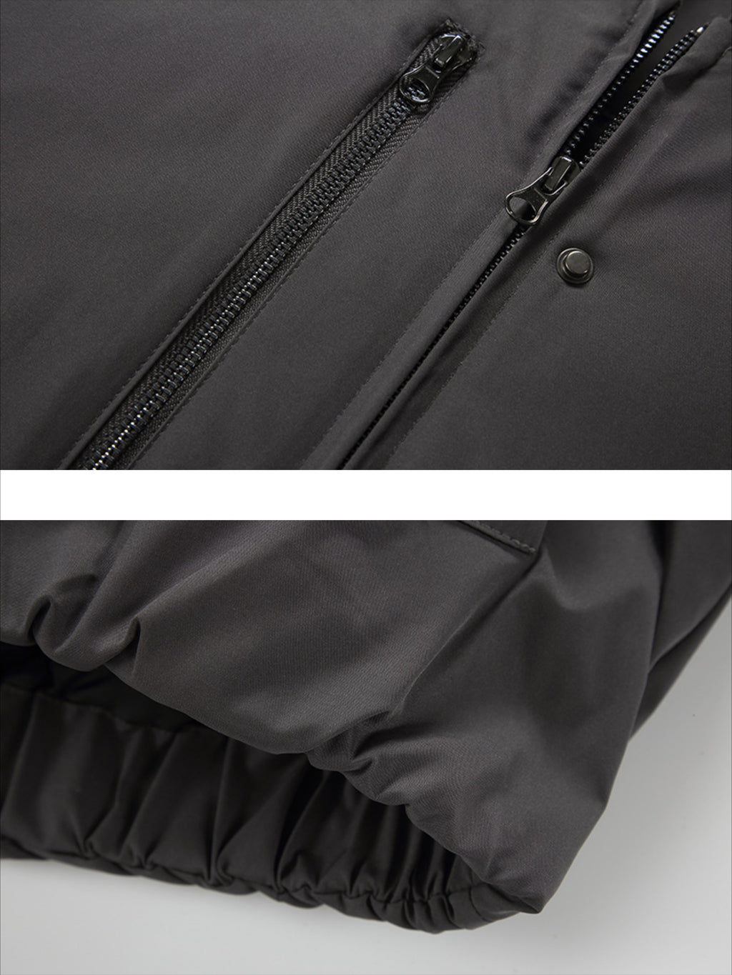 Simple Pleated Zip-Up Jacket