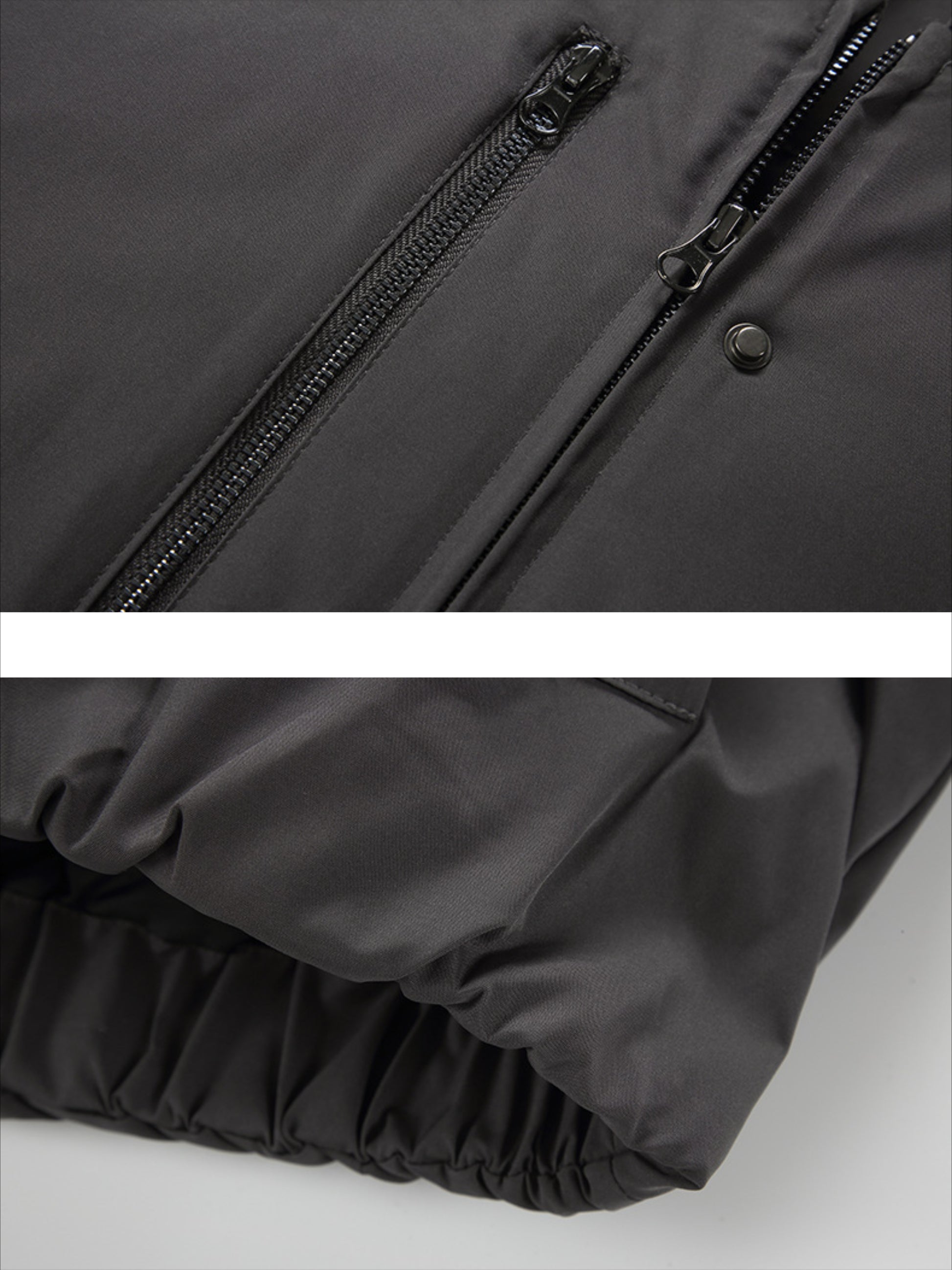 Simple Pleated Zip-Up Jacket