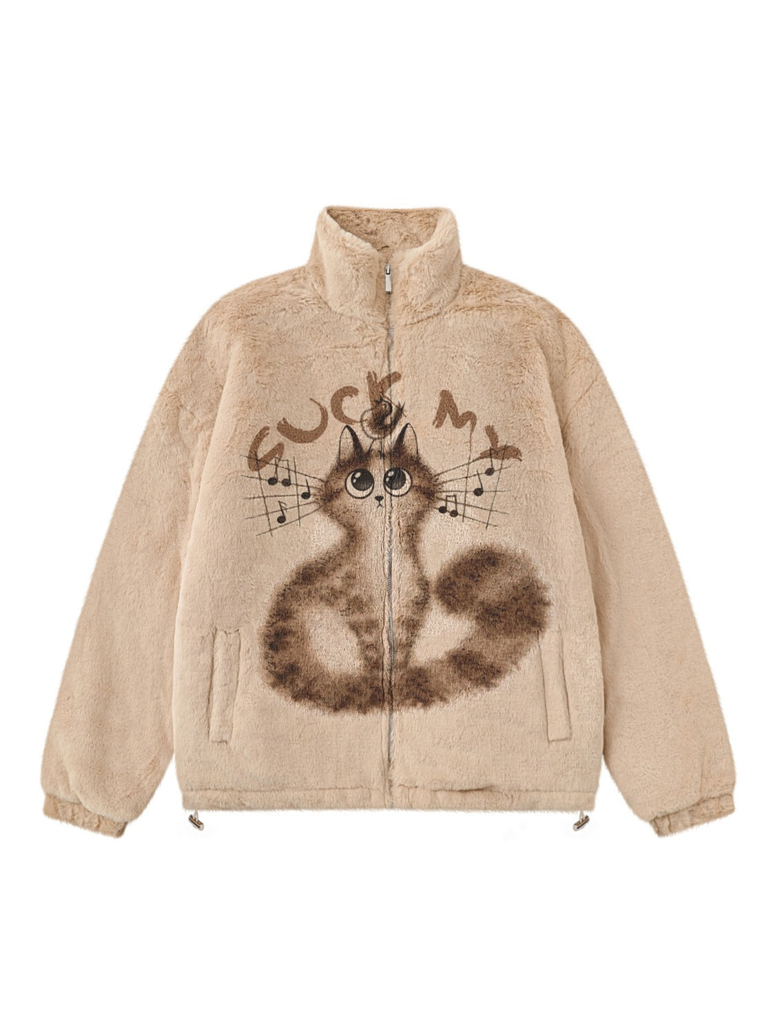 Kitten Stand Collar Sherpa Jacket
