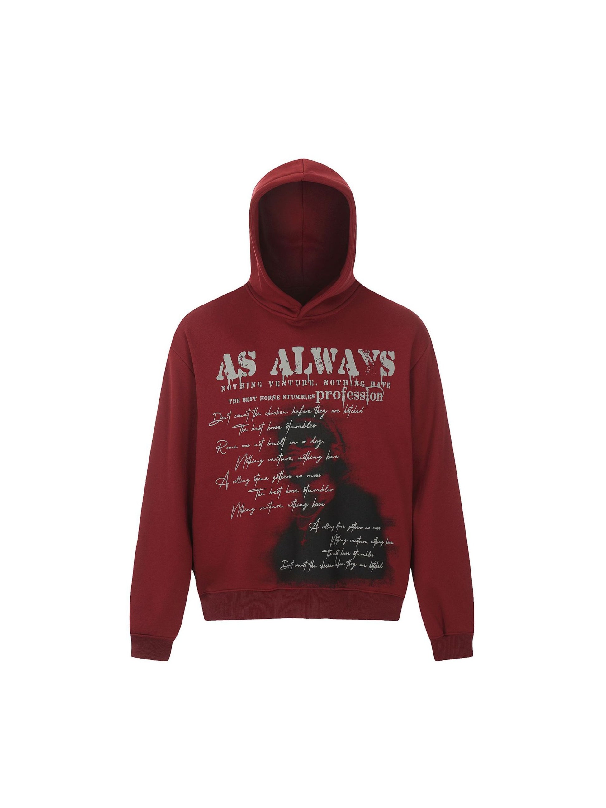 High Street Washed Print Hoodie