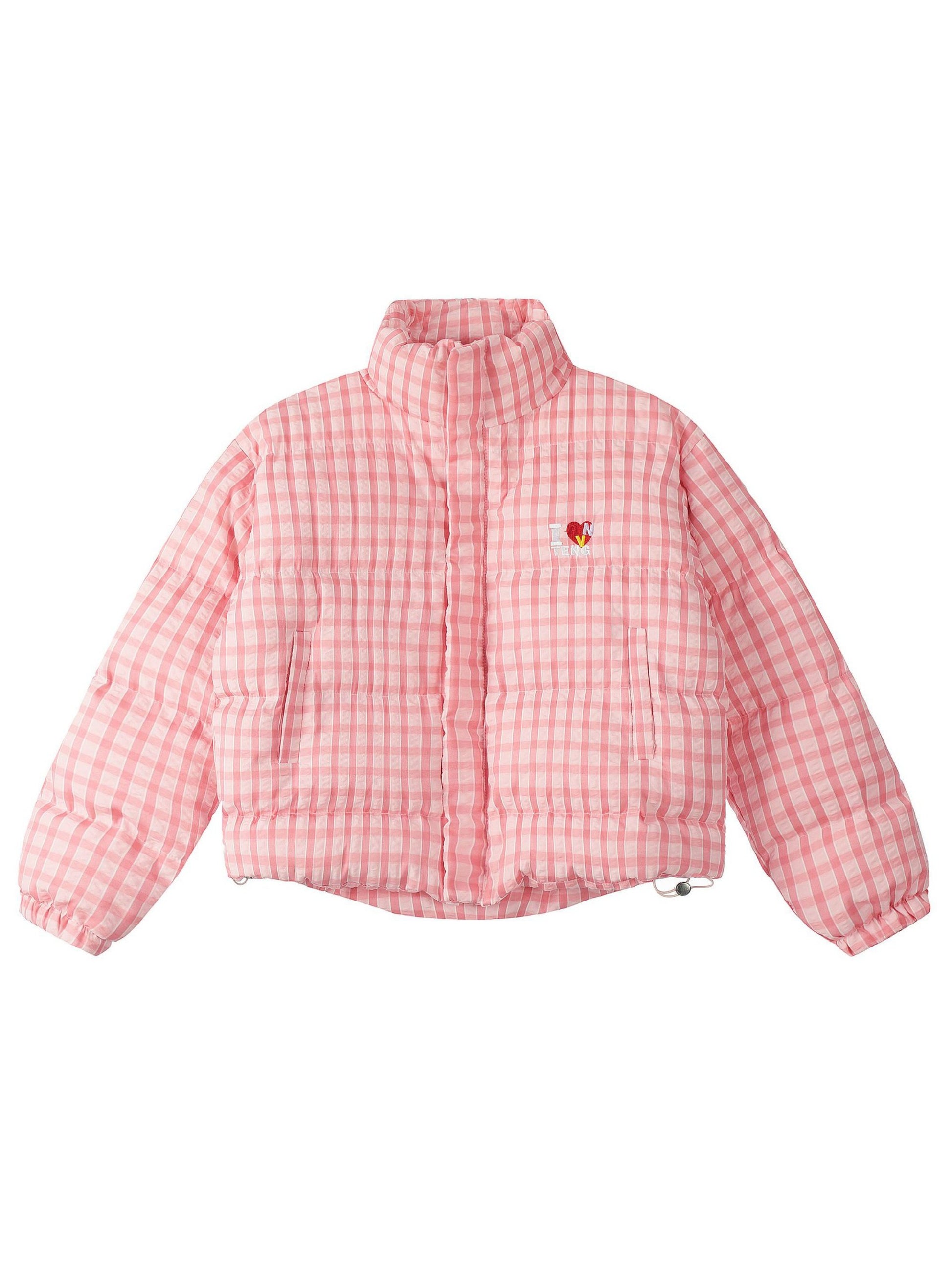 Vinatge Stand-up Collar Plaid Coats