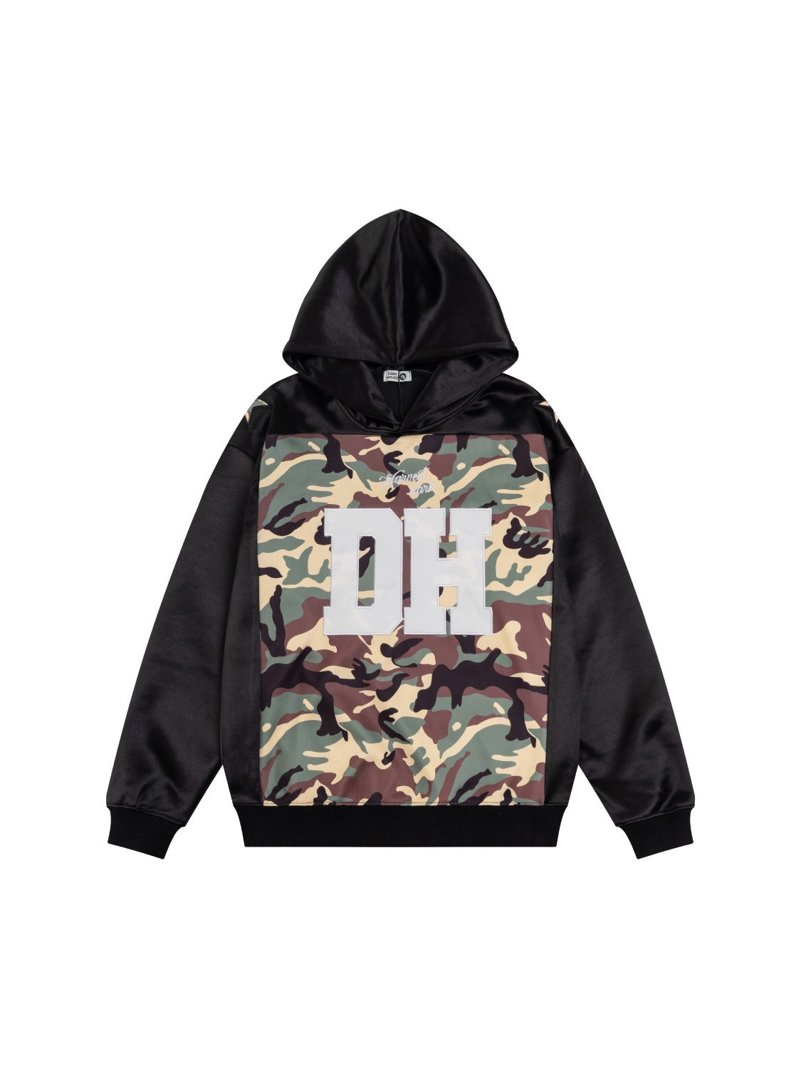 Vintage Collision Color Letter Embroidery Hoodie