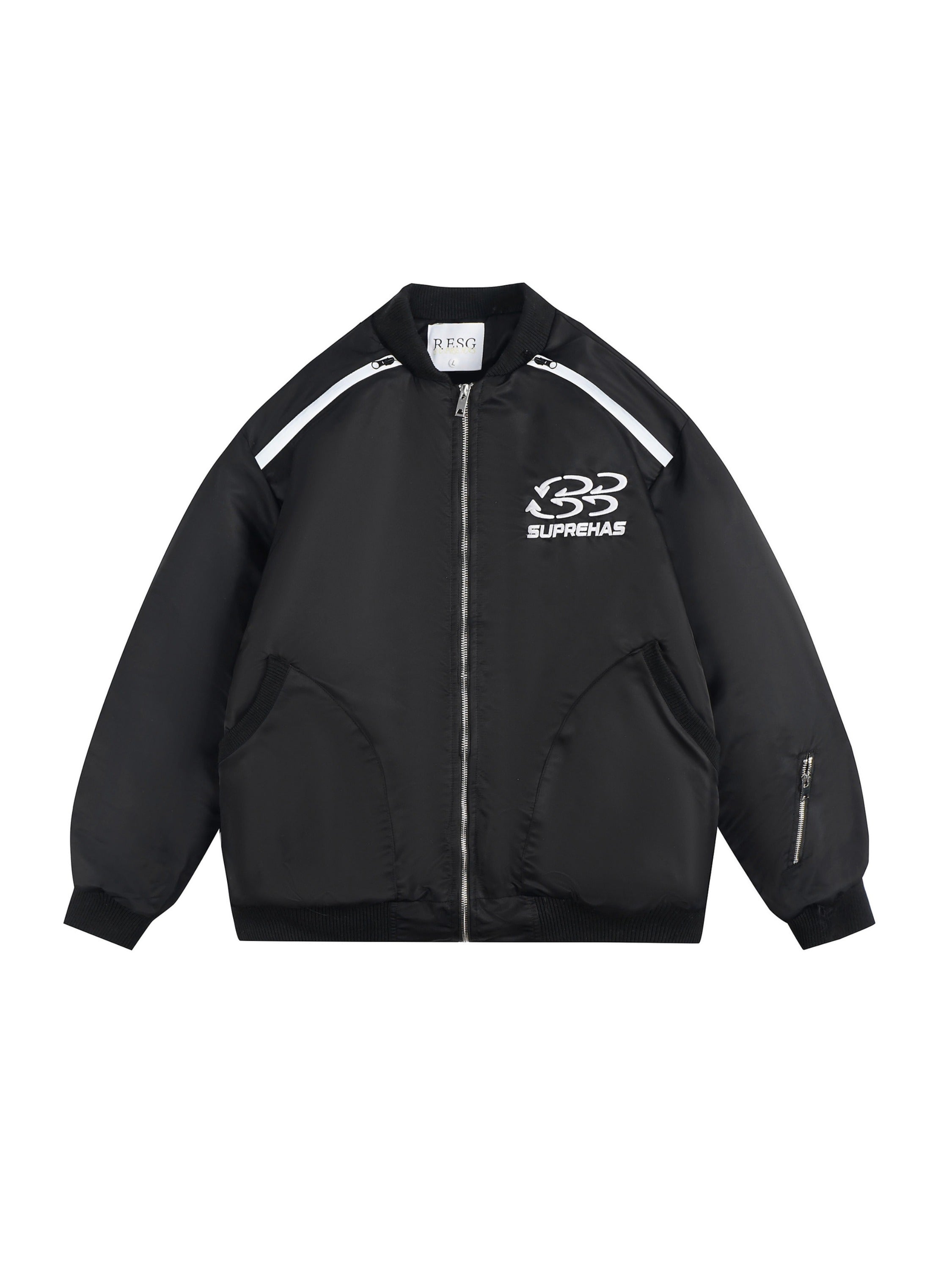 Zipper Embroidery Baseball Coat