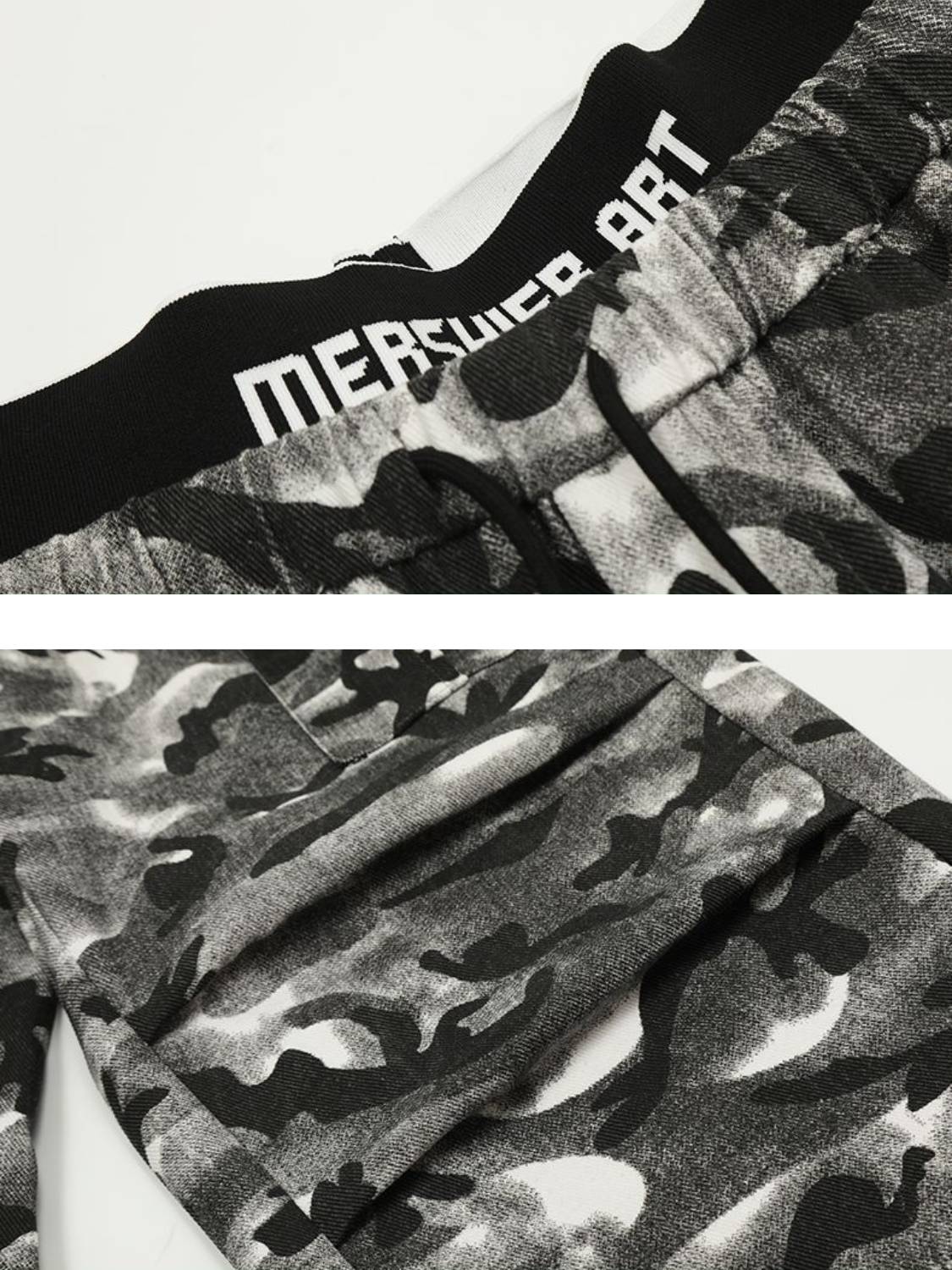 Fake Two-piece Camouflage Drawstring Cargo Pants