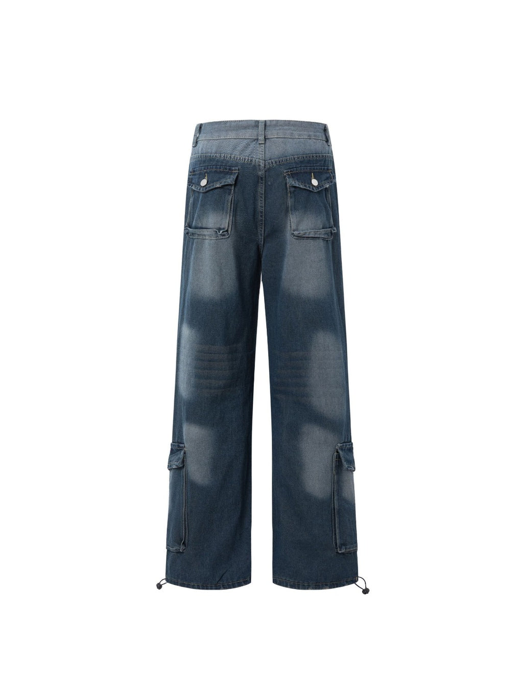 Vintage Washed Multi-pocket Jeans