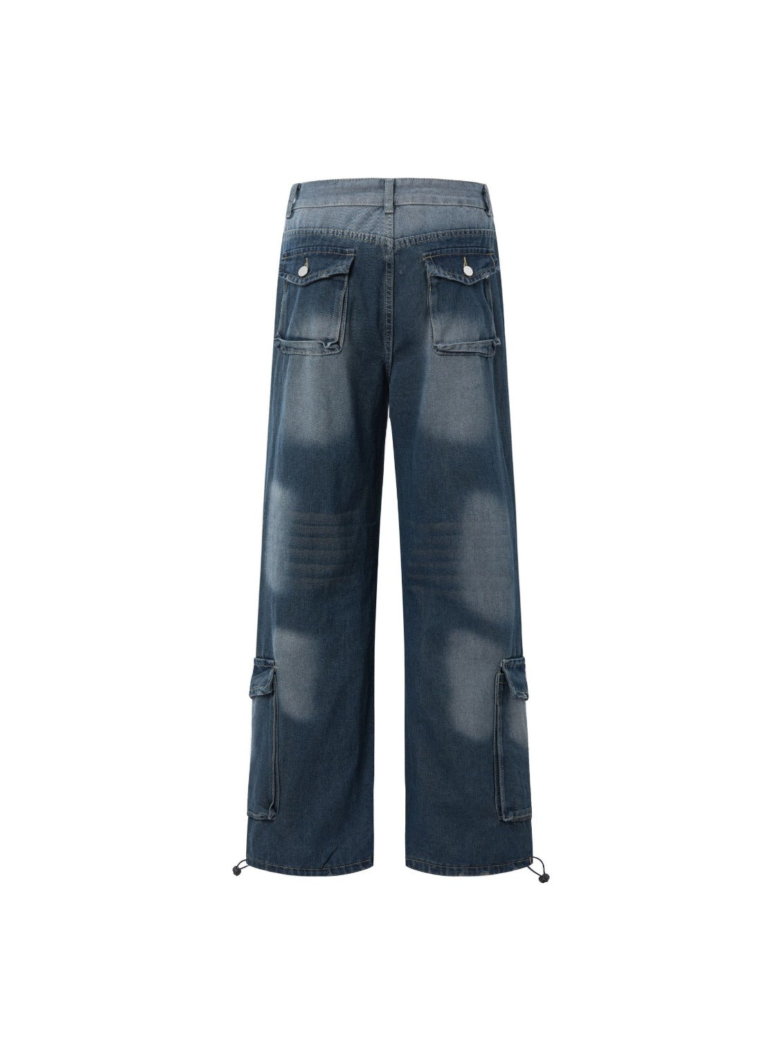 Vintage Washed Multi-pocket Jeans