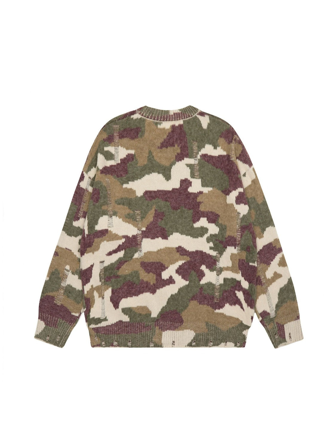 Vintage High Street Ripped Camouflage Sweater