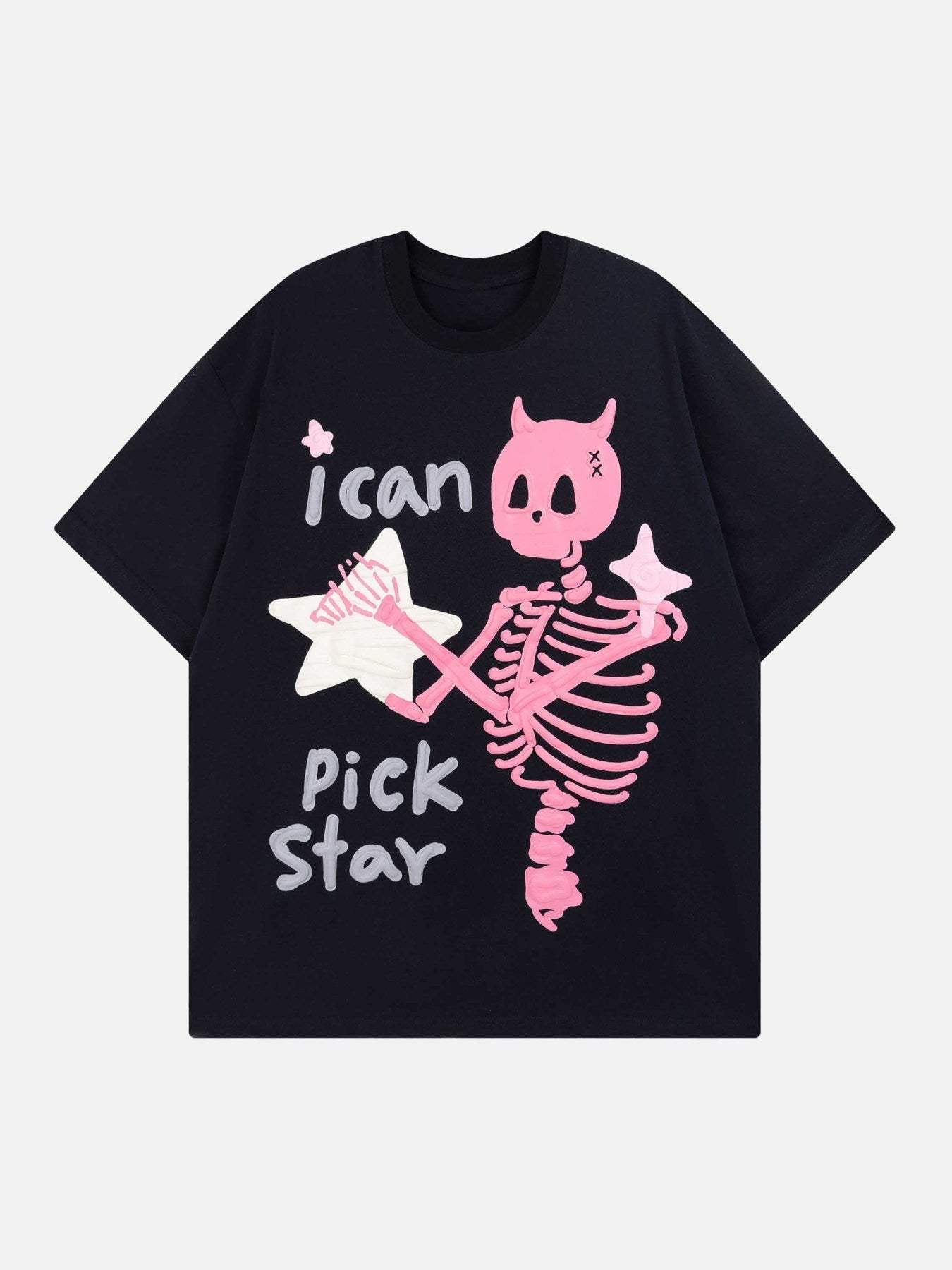 Disguisen Made Retro Skull Letter Foam T-shirt