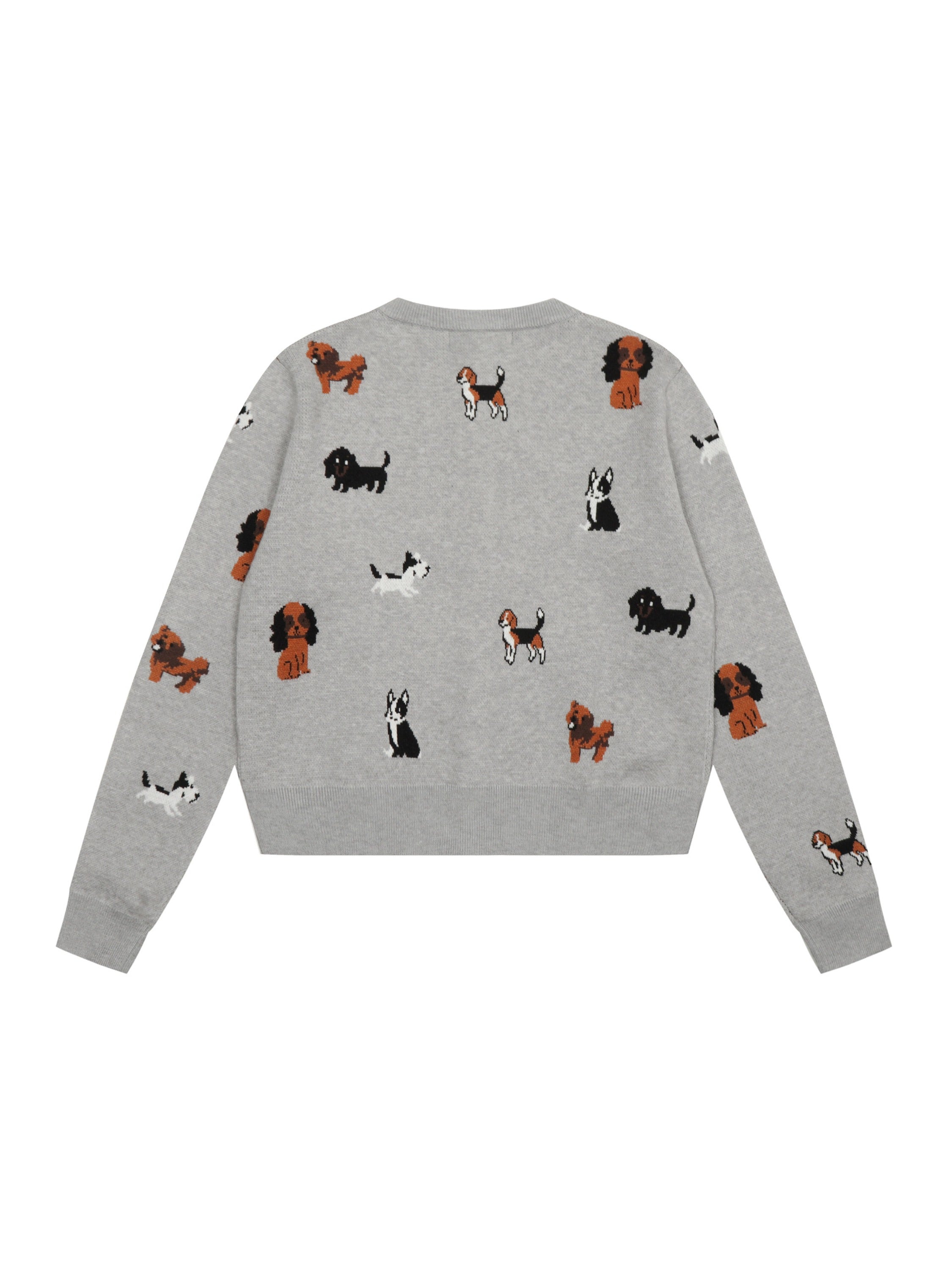 Vintage Puppy Embroidery Knit Cardigan