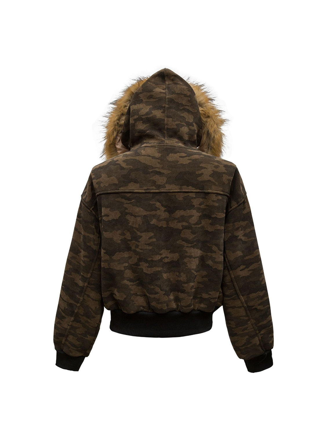 Vintage Camouflage Collision Color Assemble Coat