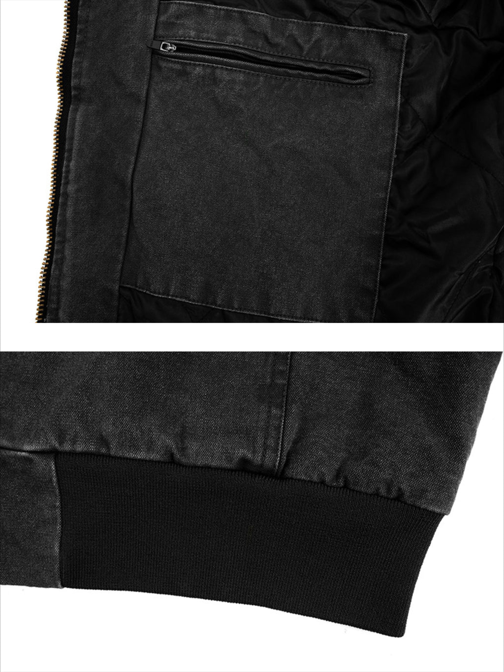 Washed Distressed Quilted Jacket