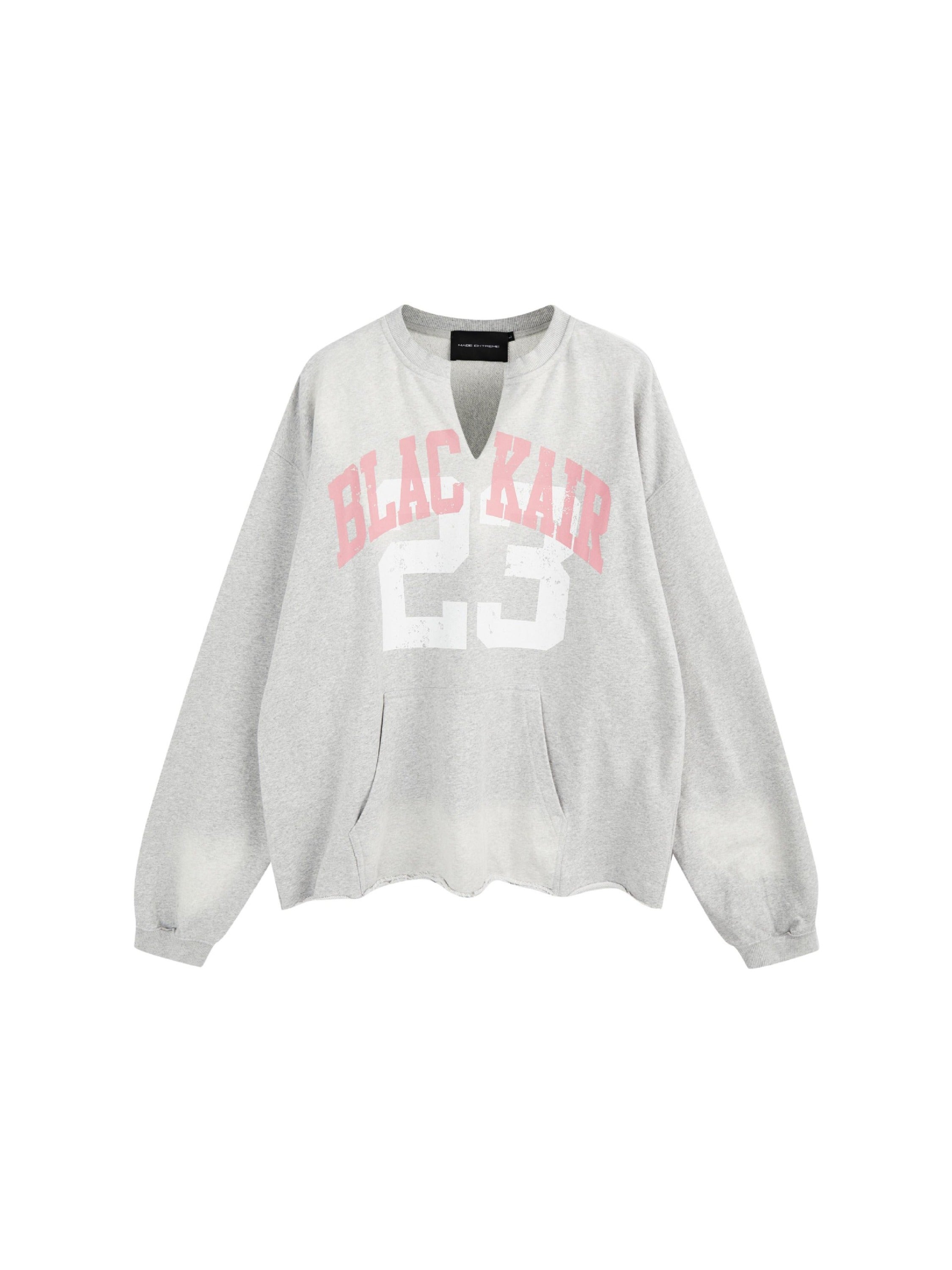 Vintage Print Washed Worn Loose Sweatshirt