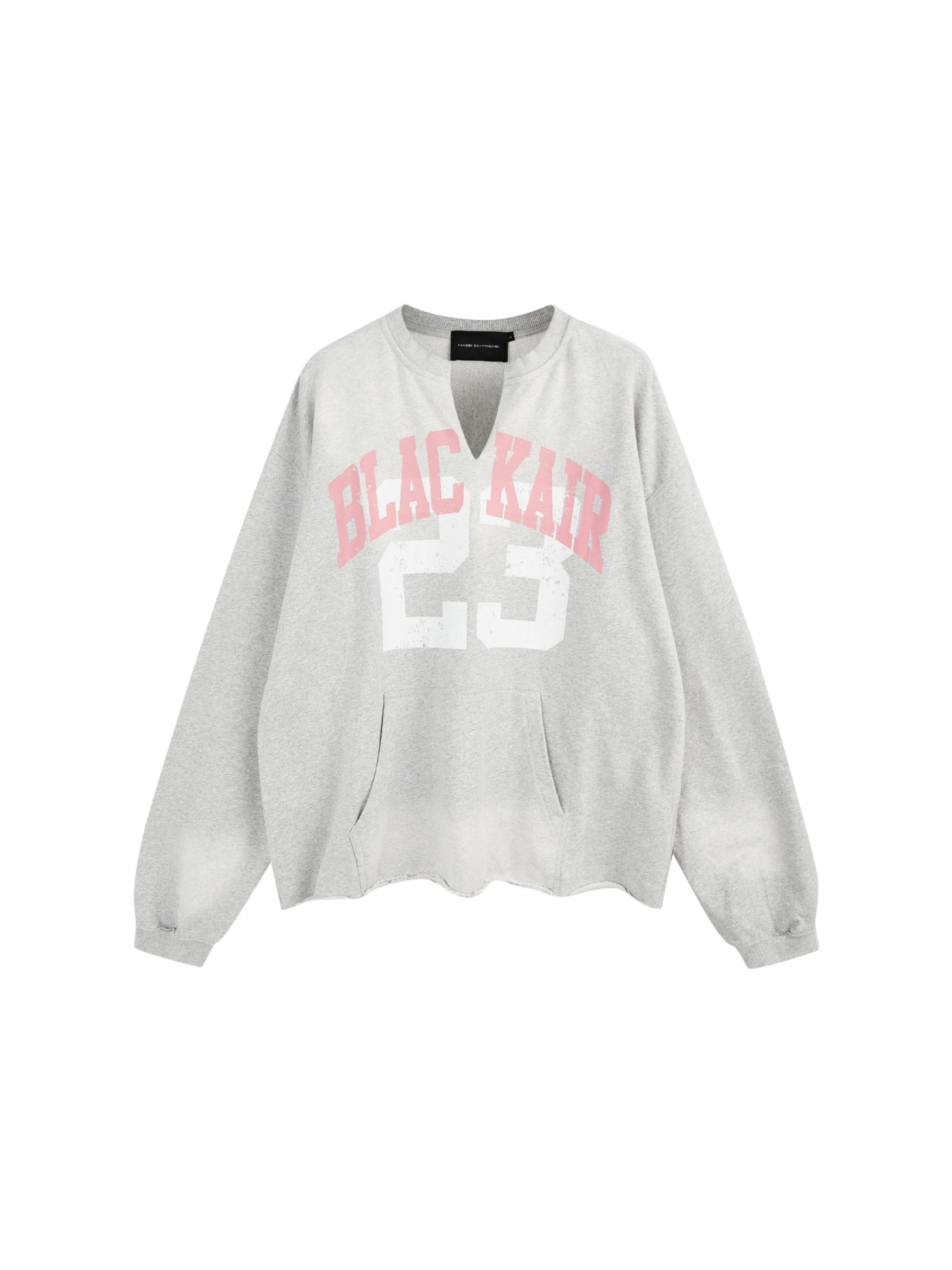 Vintage Print Washed Worn Loose Sweatshirt
