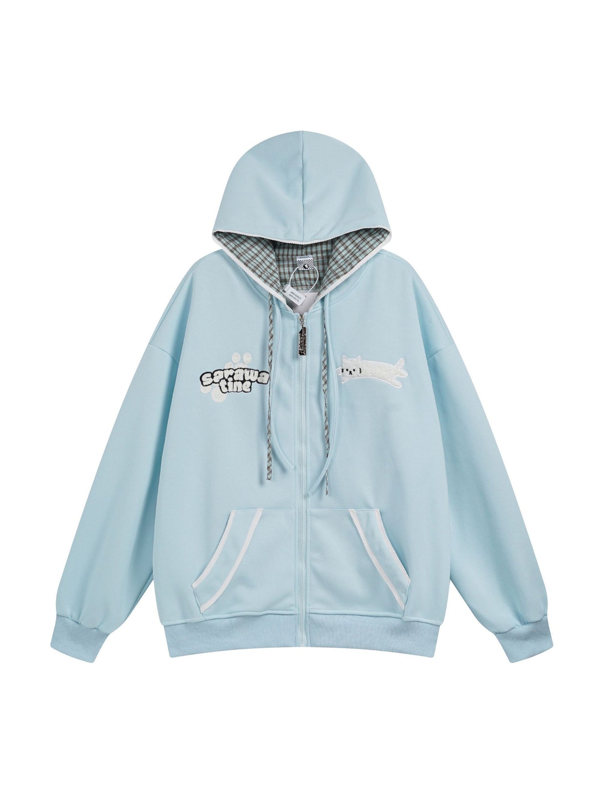 Plaid Stacked Color Hoodie