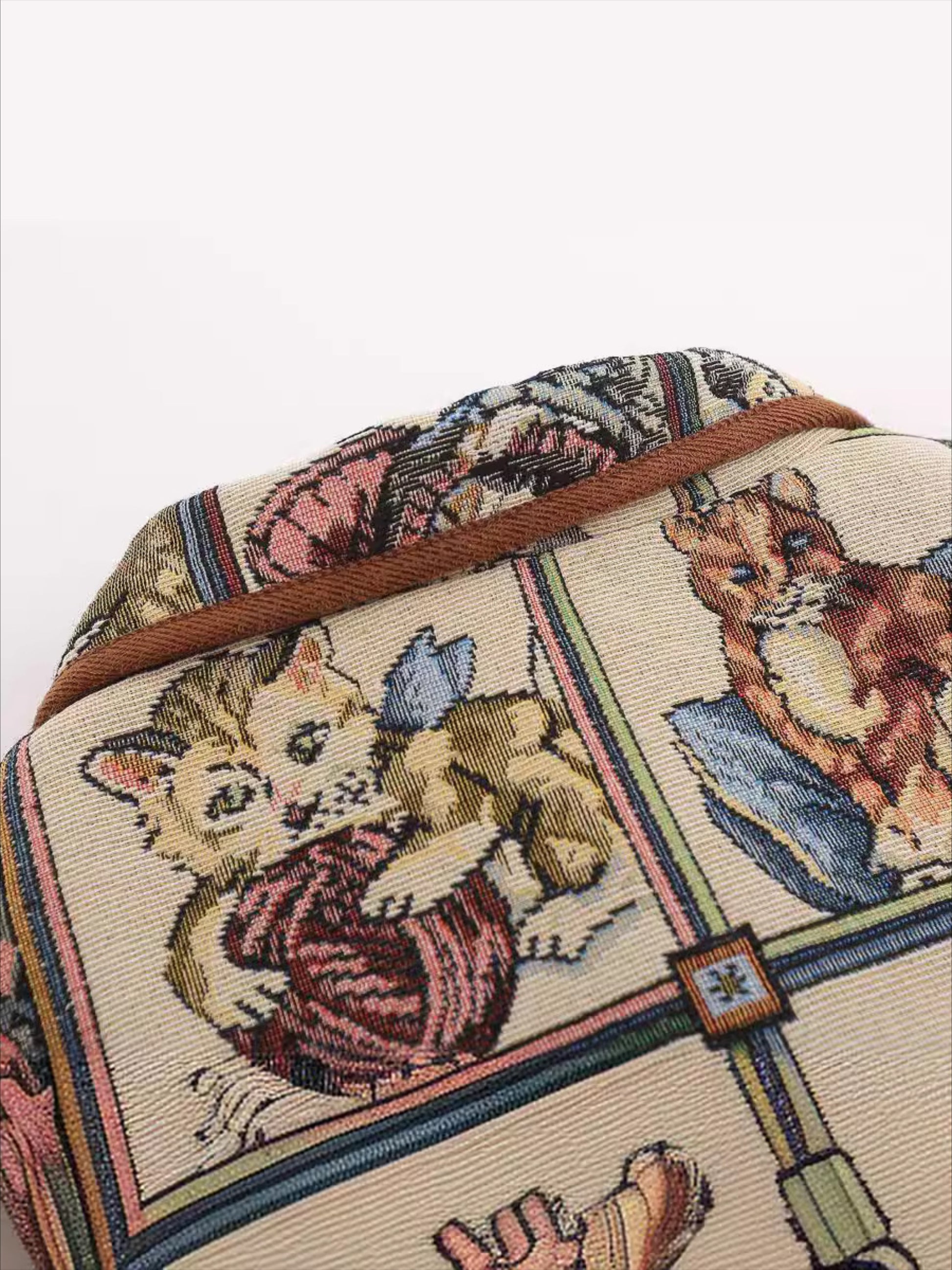 Vintage Cat Allover Jacquard Breasted Jacket