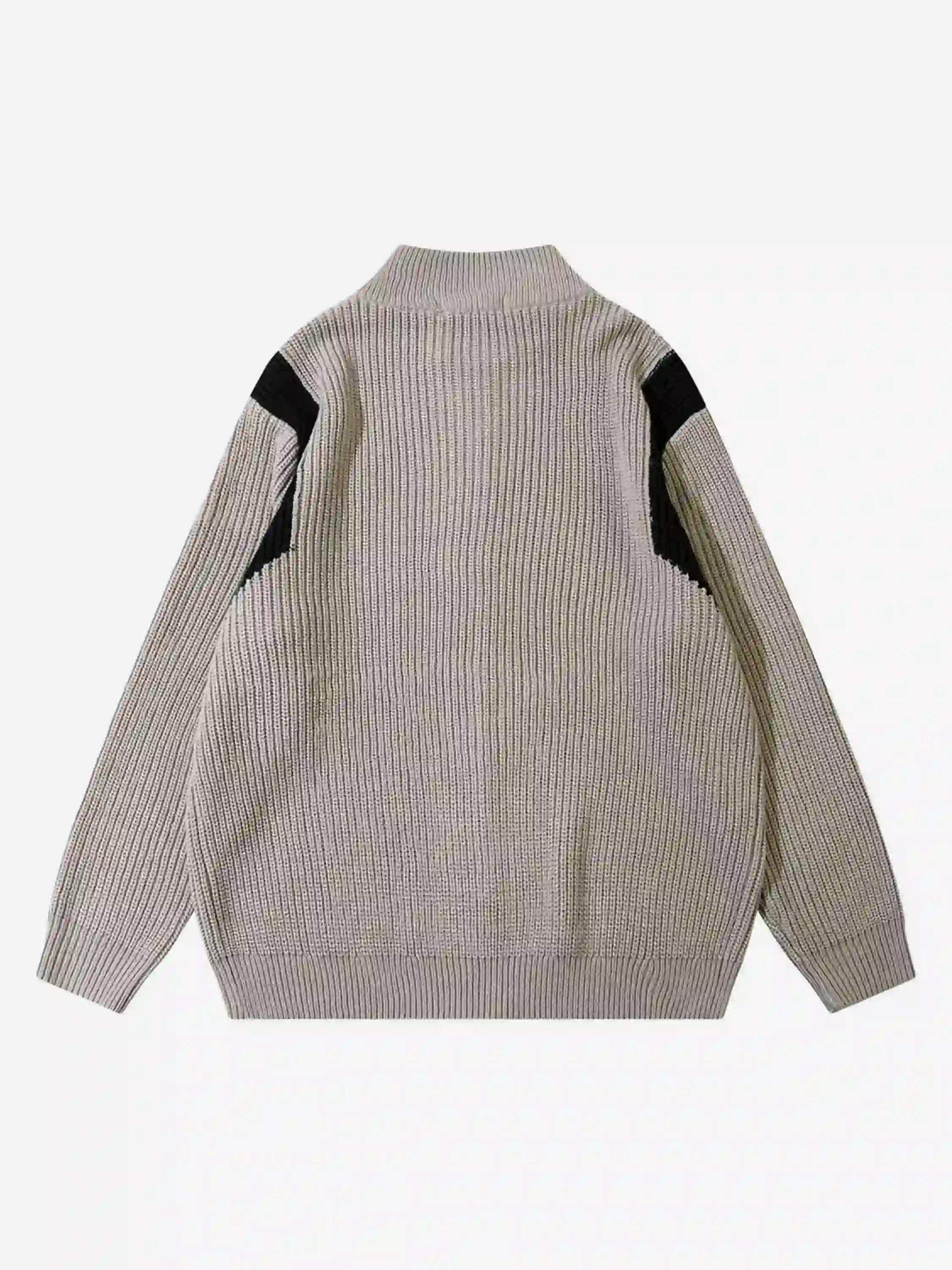 Disguisen American Style Color Blocking Zipper Cardigan