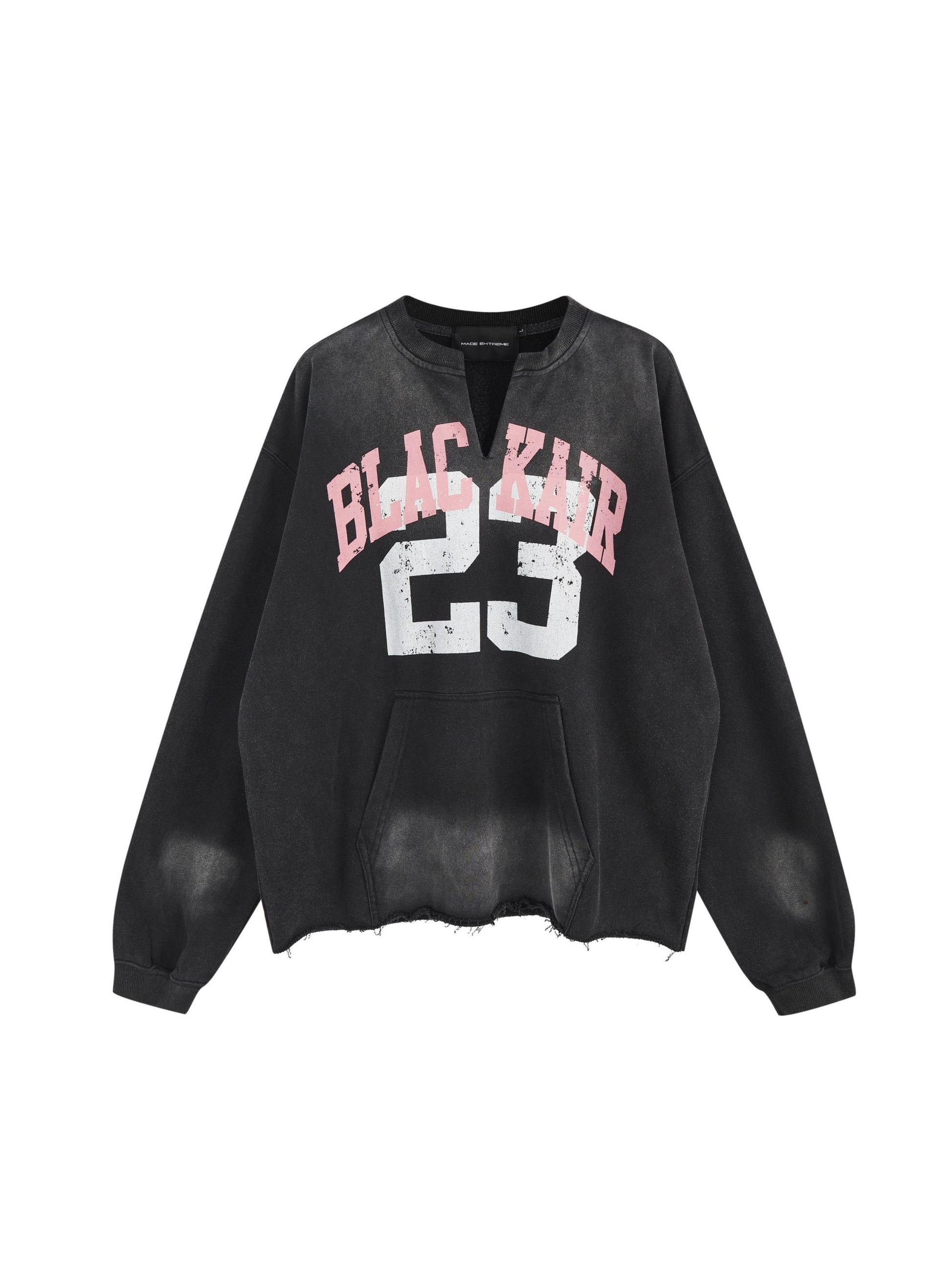 Vintage Print Washed Worn Loose Sweatshirt