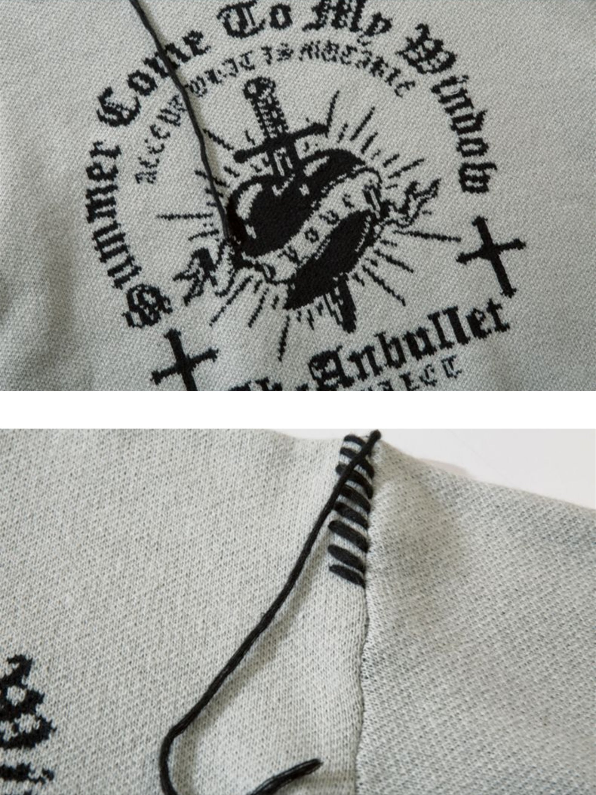 Dark Linear Design Sweater