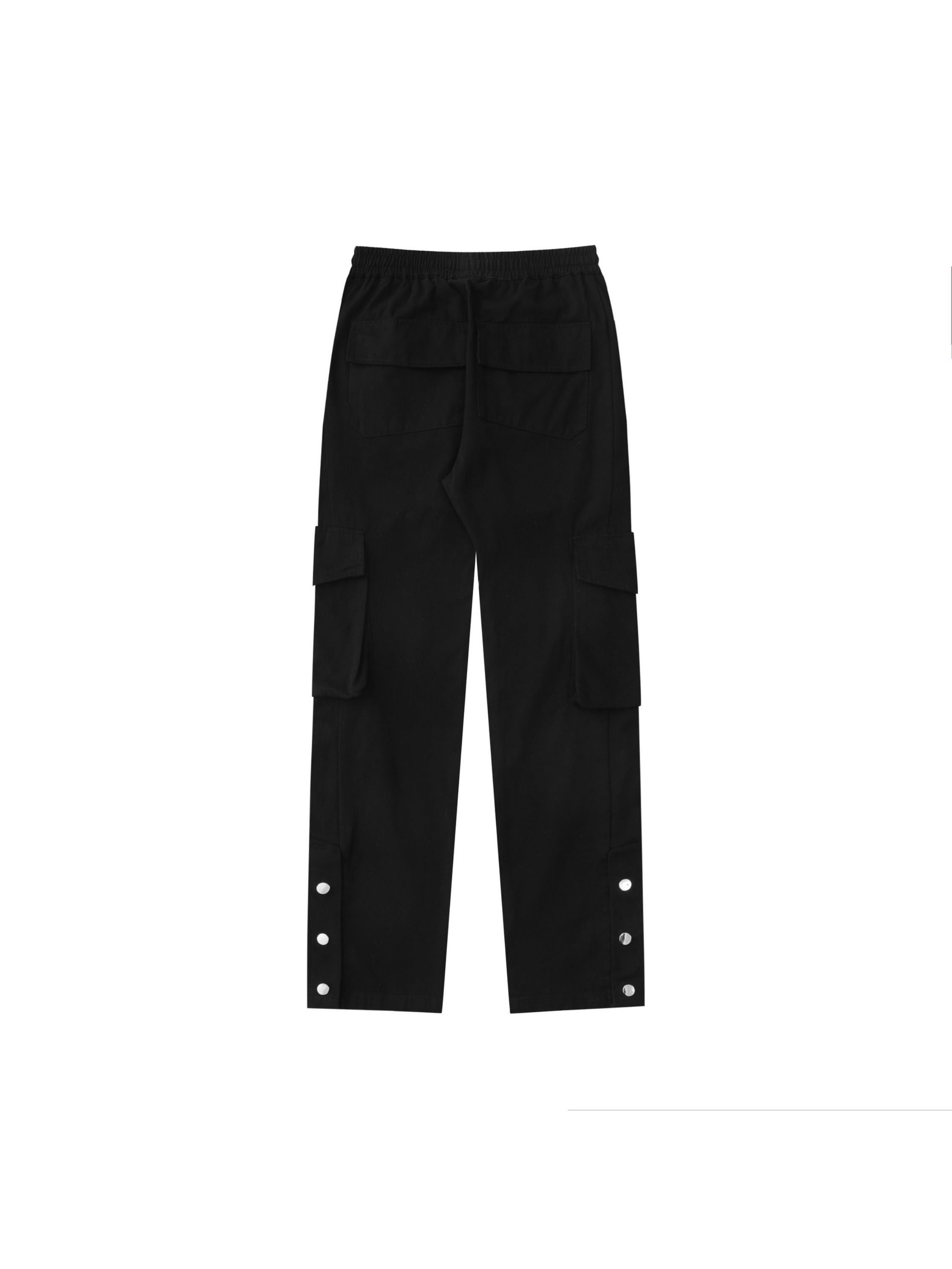 Buttoned Drawstring Cargo Pants