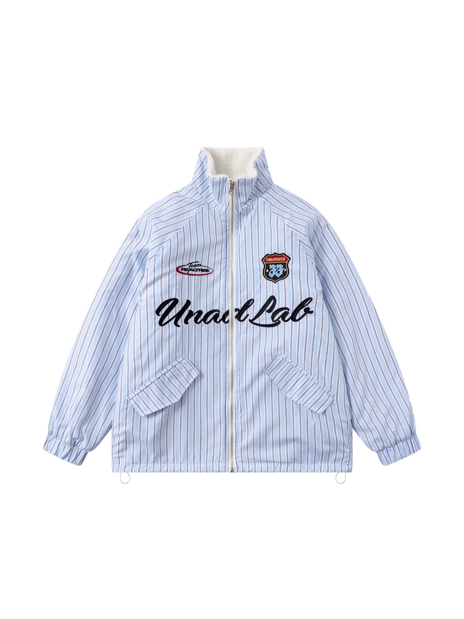 Vinatge Academy Style Letter Embroidery Stripes Coat