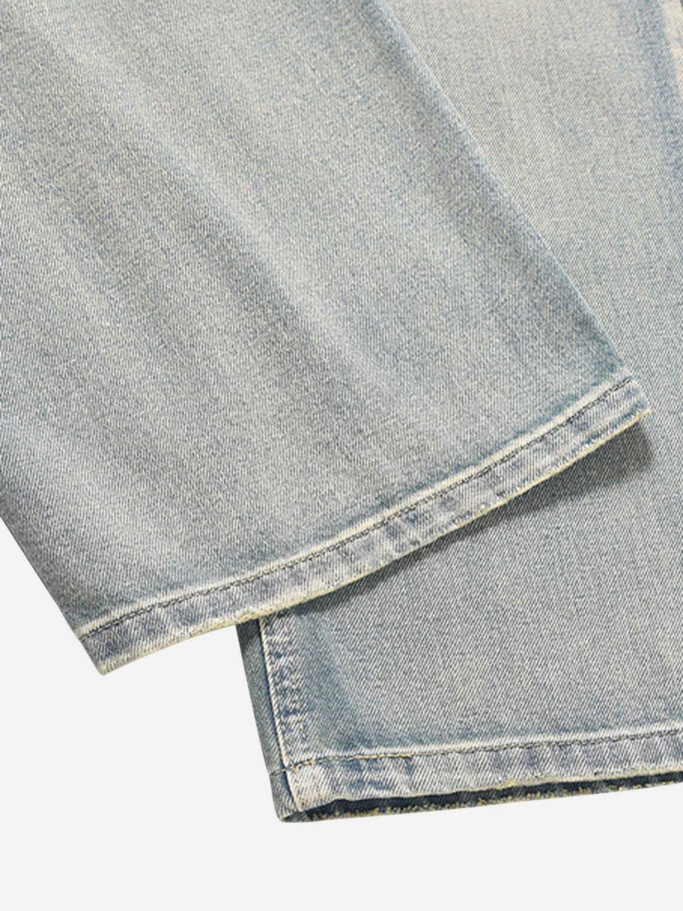 Washed Worn Loose Jeans