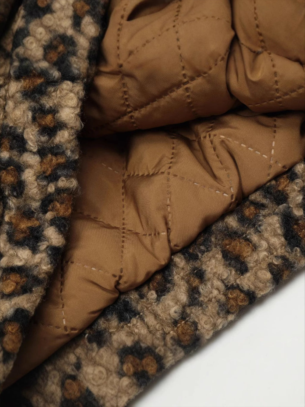 Vinatge Leopard Short Plus Fleece coat