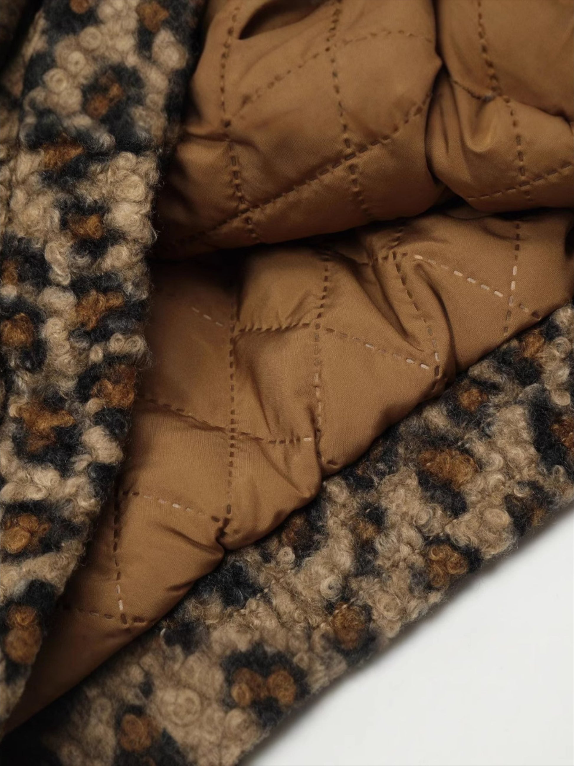 Vinatge Leopard Short Plus Fleece coat
