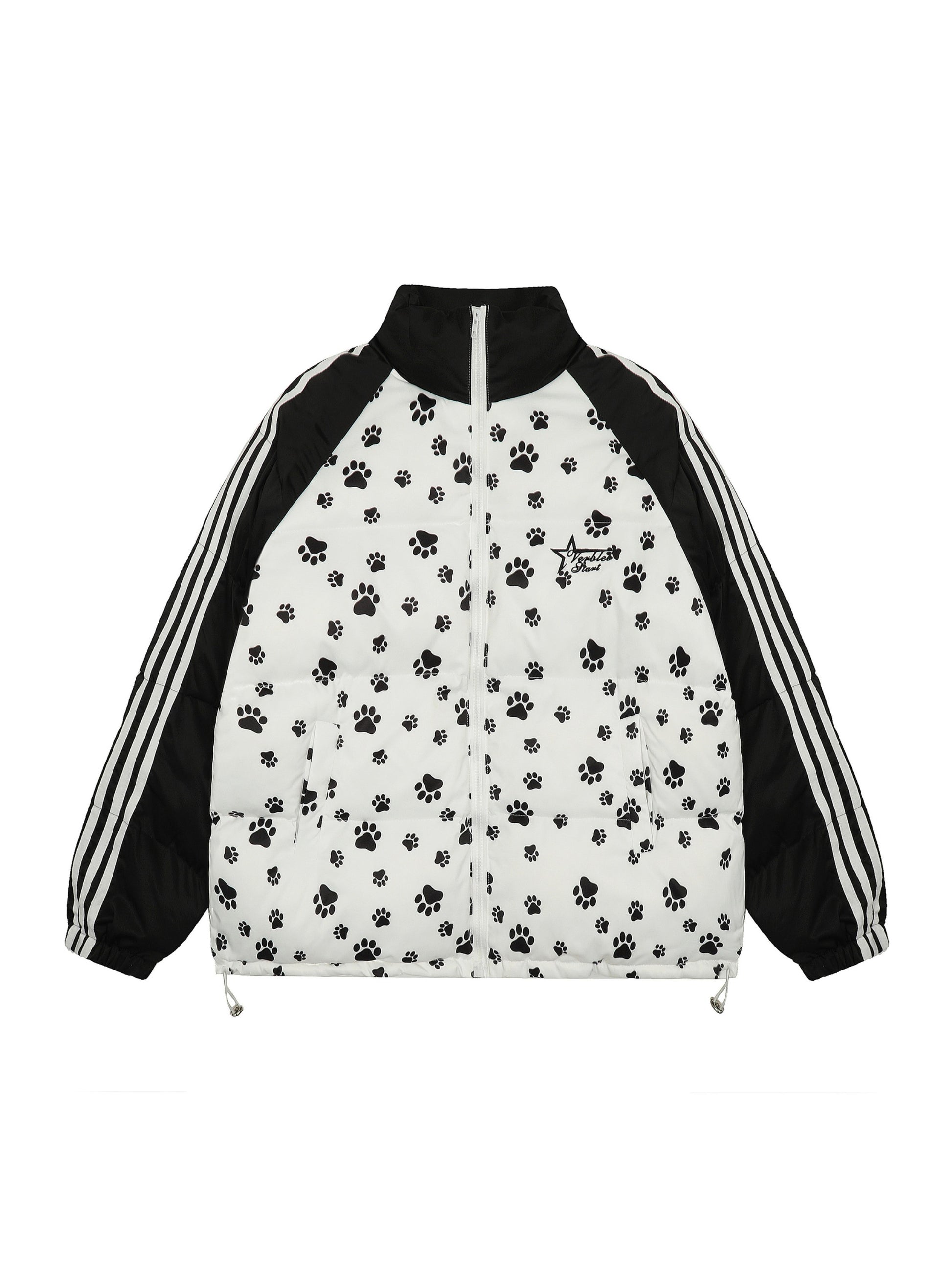 Puppy Paw Print Raglan Collar Jacket
