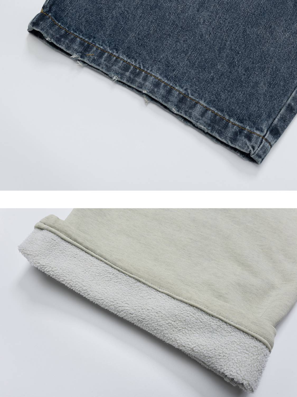 Double Fabric Splicing Drawstring Jeans