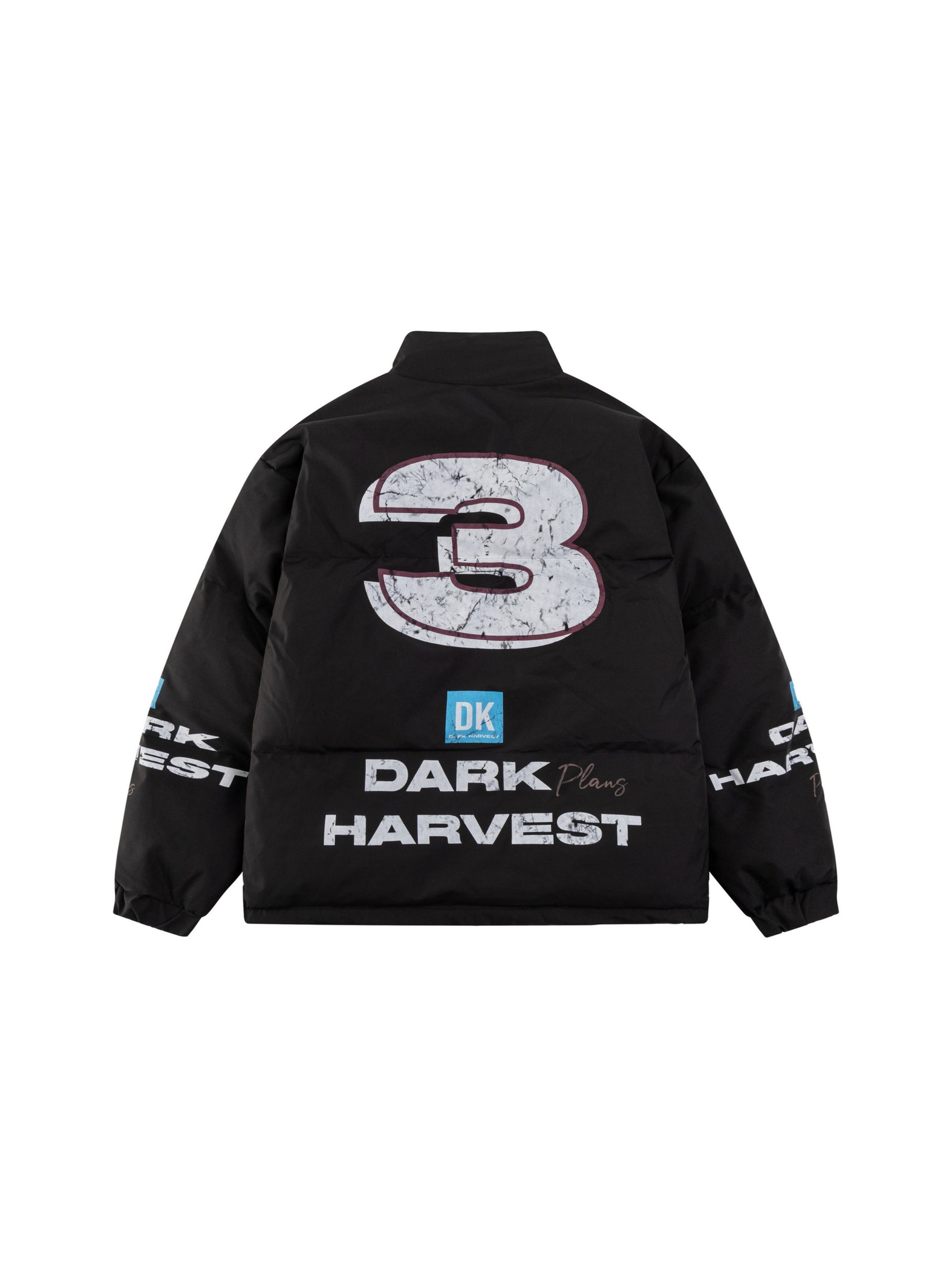 Retro Racing Print Stand Collar Coat
