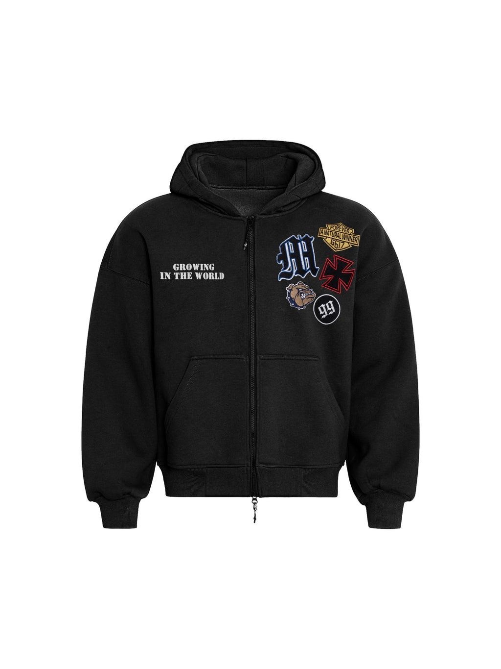 Street Embroidery Zipper Coat