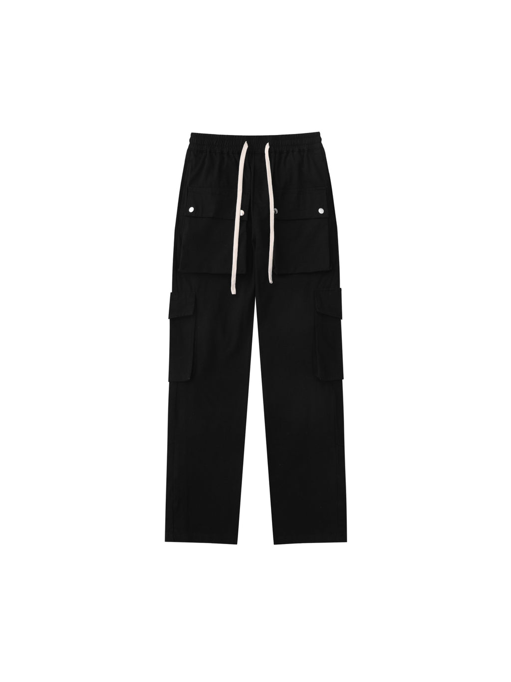 Buttoned Drawstring Cargo Pants