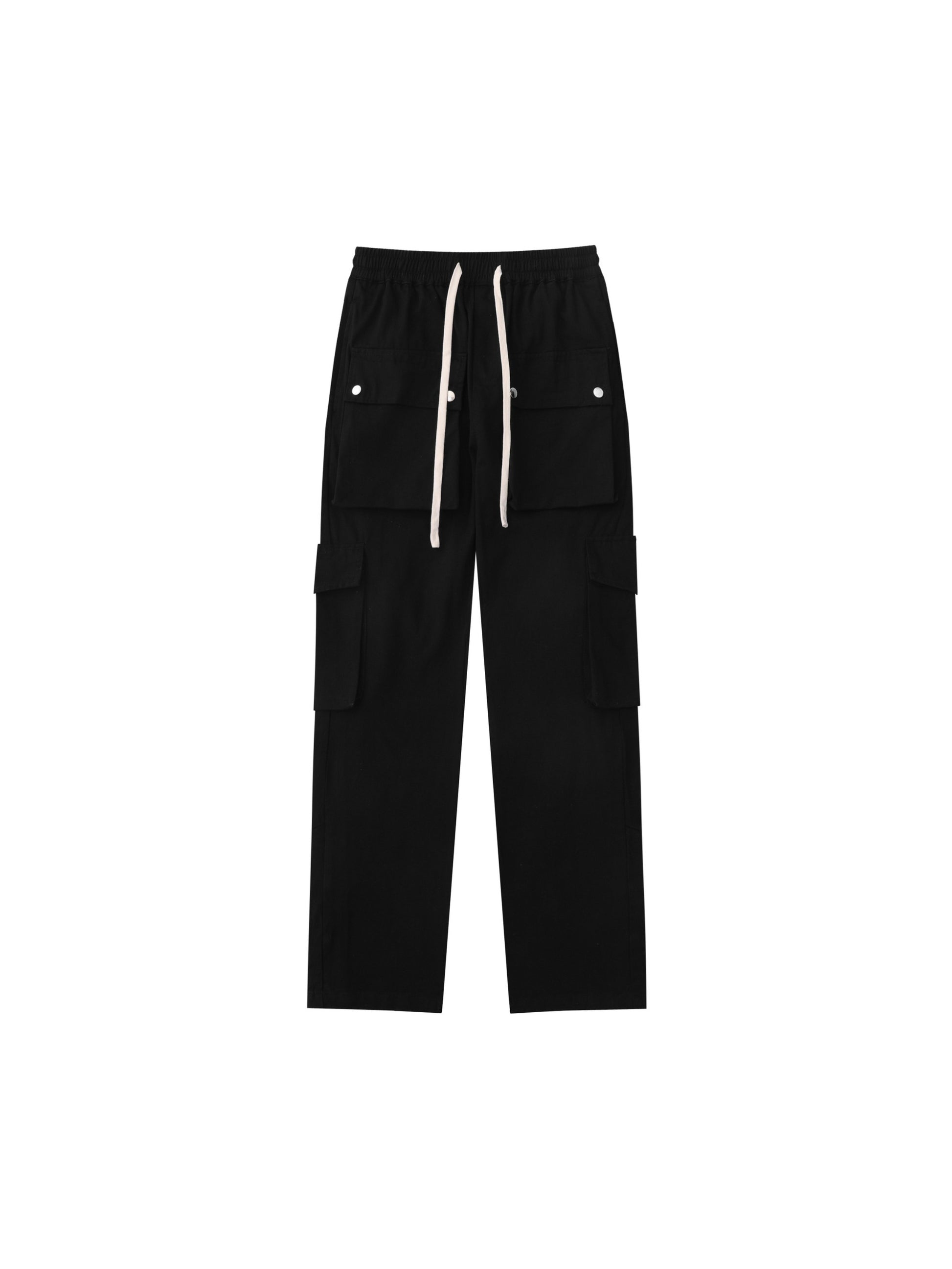 Buttoned Drawstring Cargo Pants