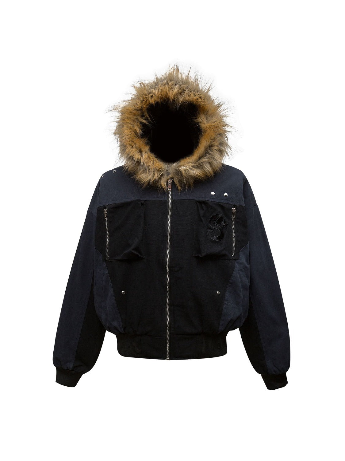 High Street motorcycle style Assemble Collision Color Jacket