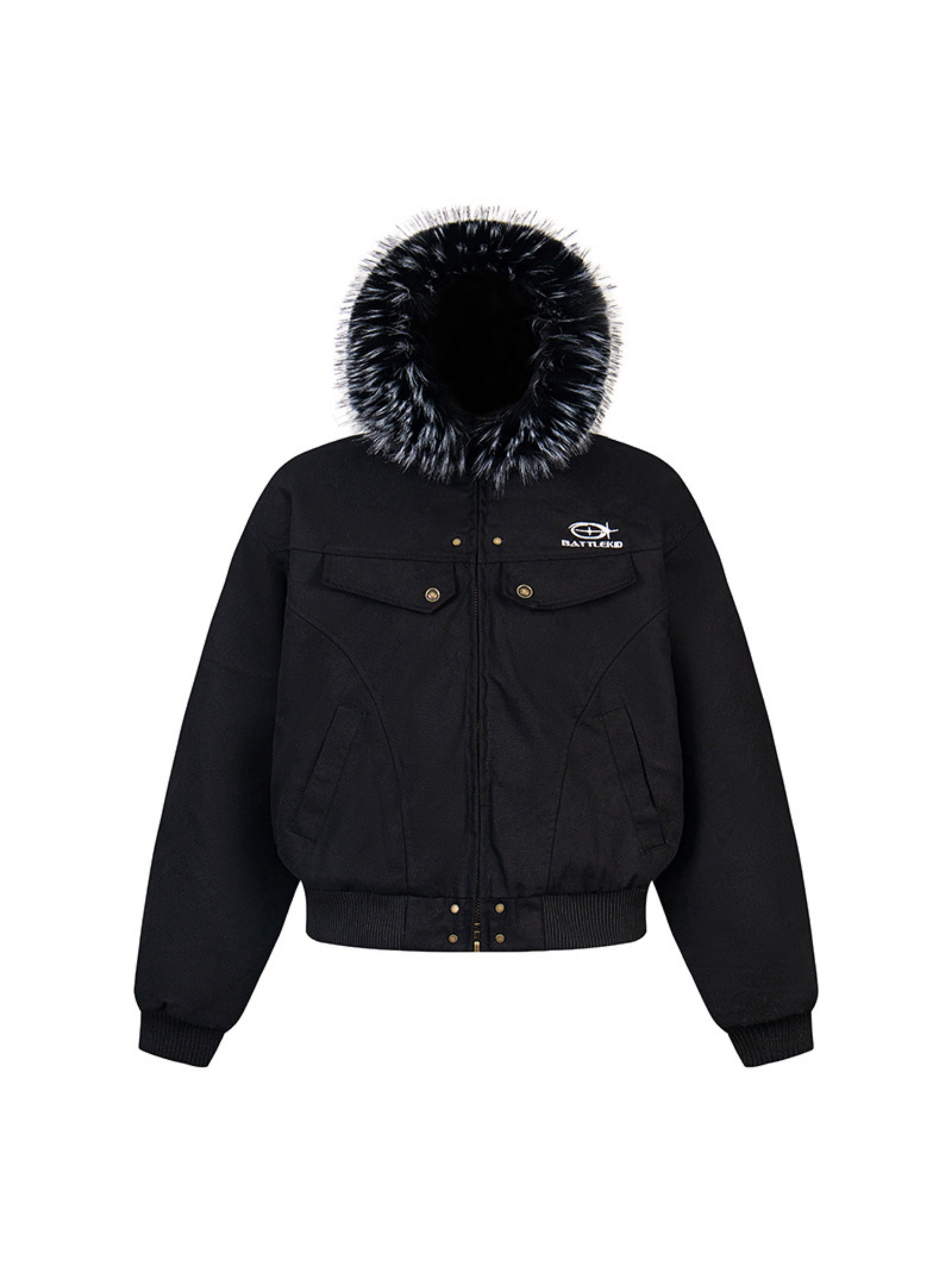 Vintage Work Cargo Collision Color Embroidery Coat