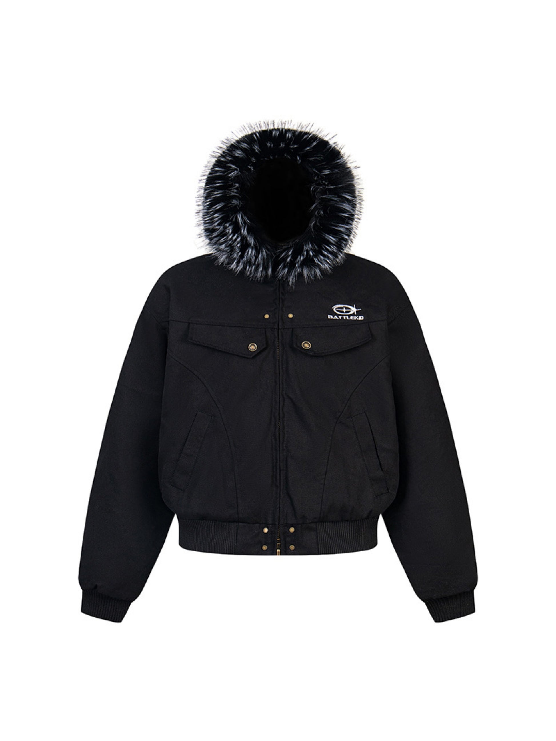 Vintage Work Cargo Collision Color Embroidery Coat