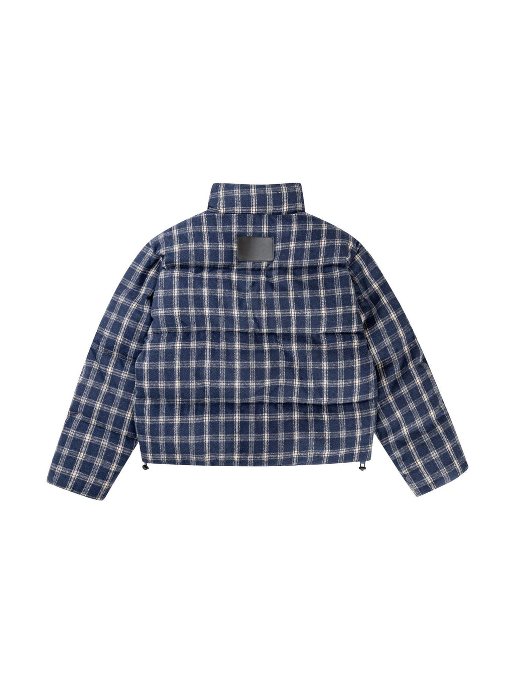 Short Plaid Puffer Jacket